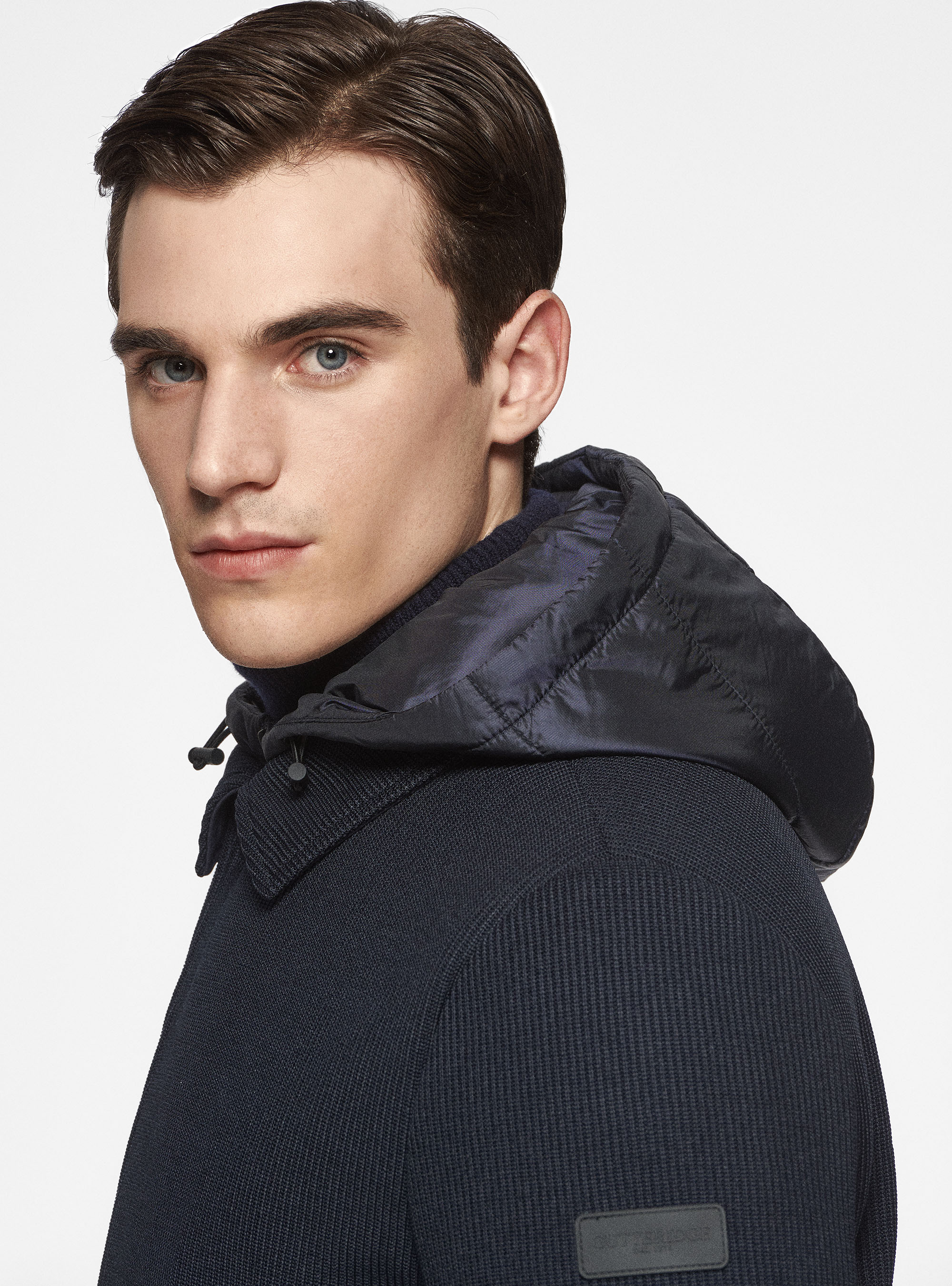 Giubbino con pettorina e cappuccio removibile, BLU NAVY