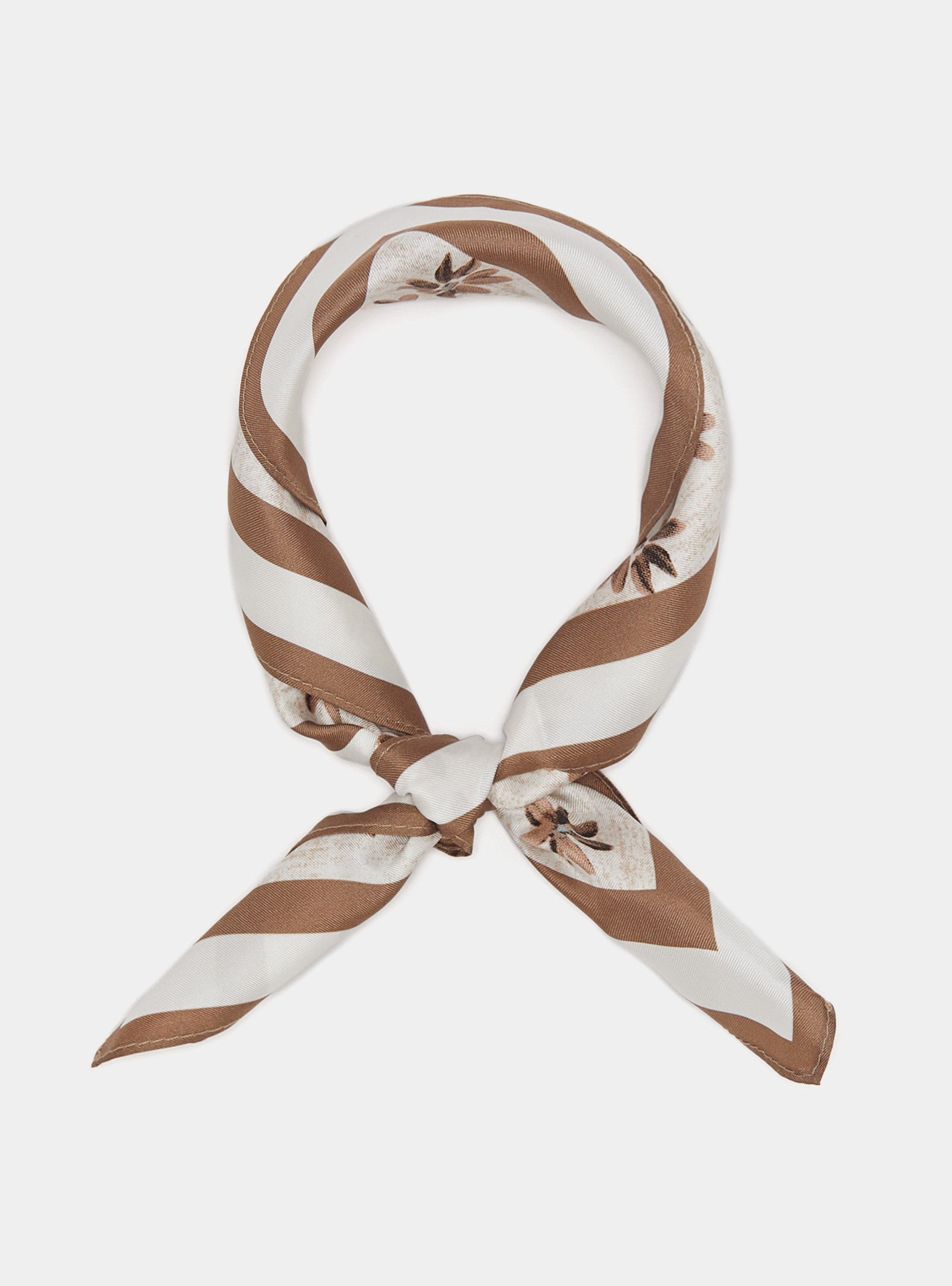 Foulard floreale in seta stampata, SABBIA