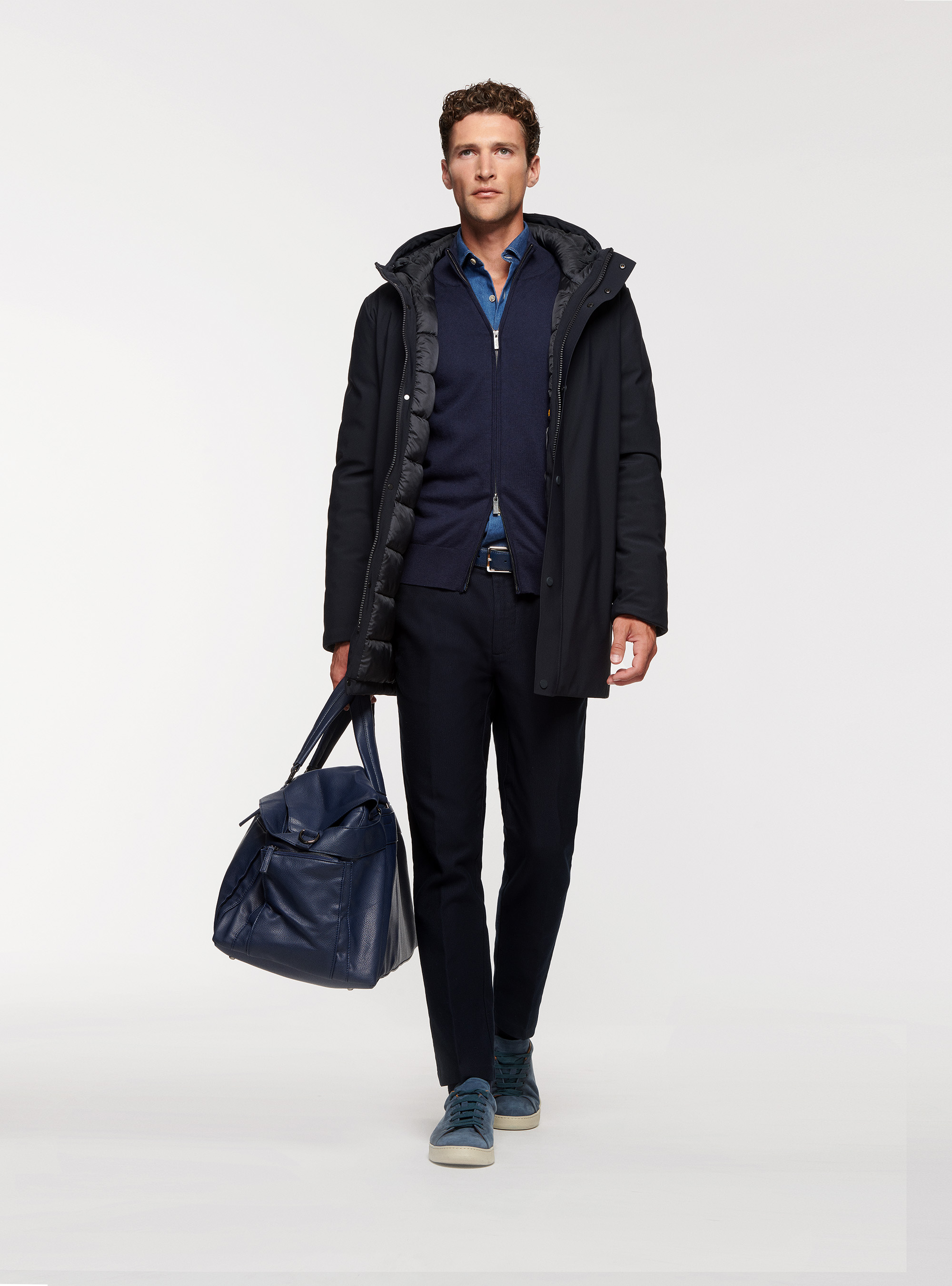 Giubbino in tessuto tecnico, BLU NAVY