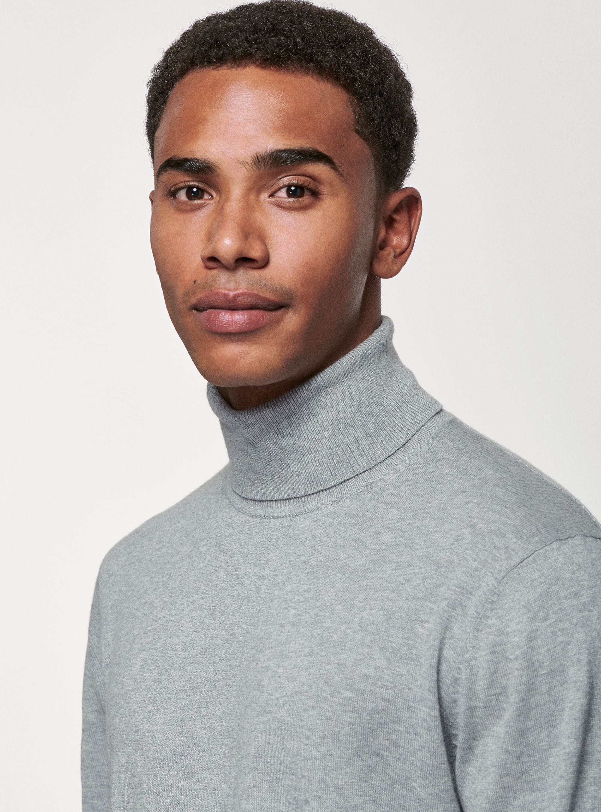 Dolcevita in cotone seta e cashmere, GRIGIO MELANGE 0151C