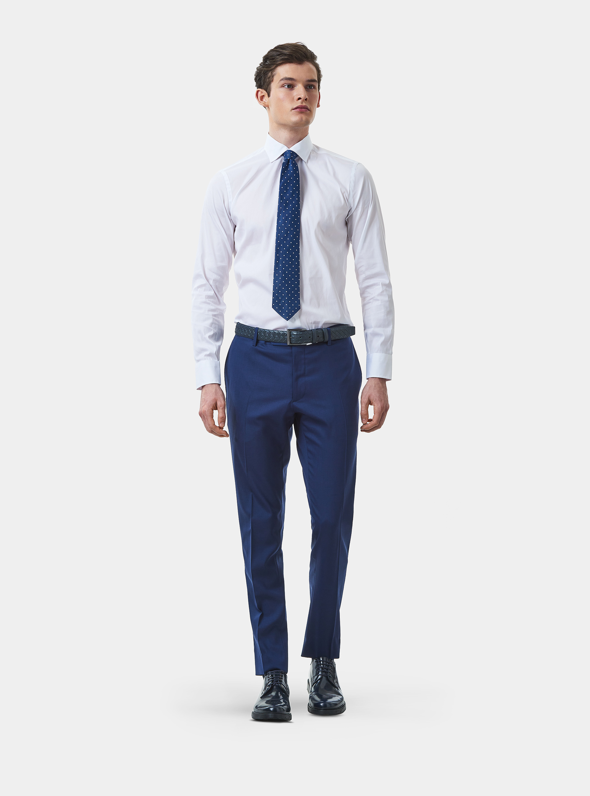 Pantaloni per abito in lana travelwear, BLU