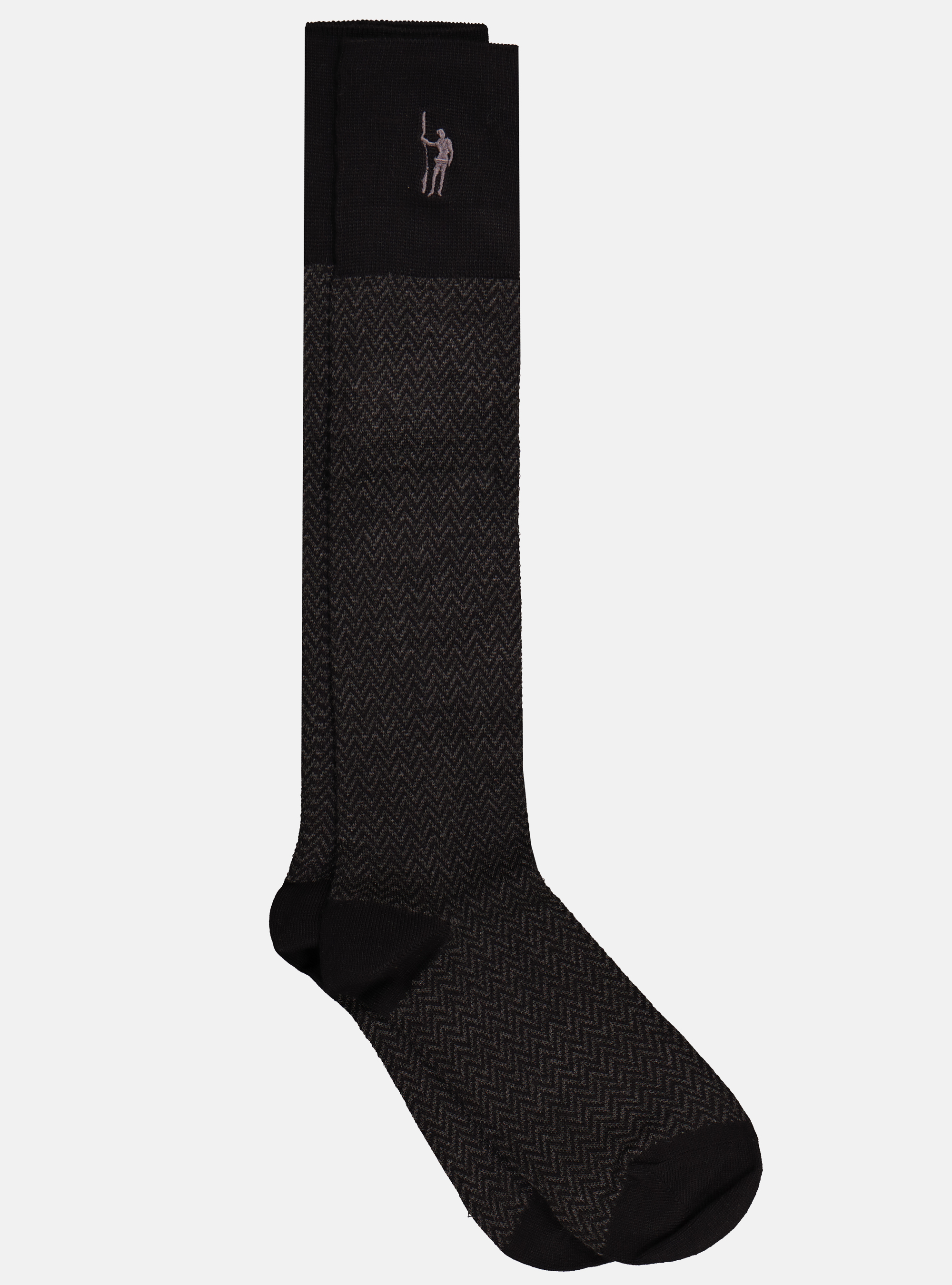 Herringbone long socks, ASPHALT GREY
