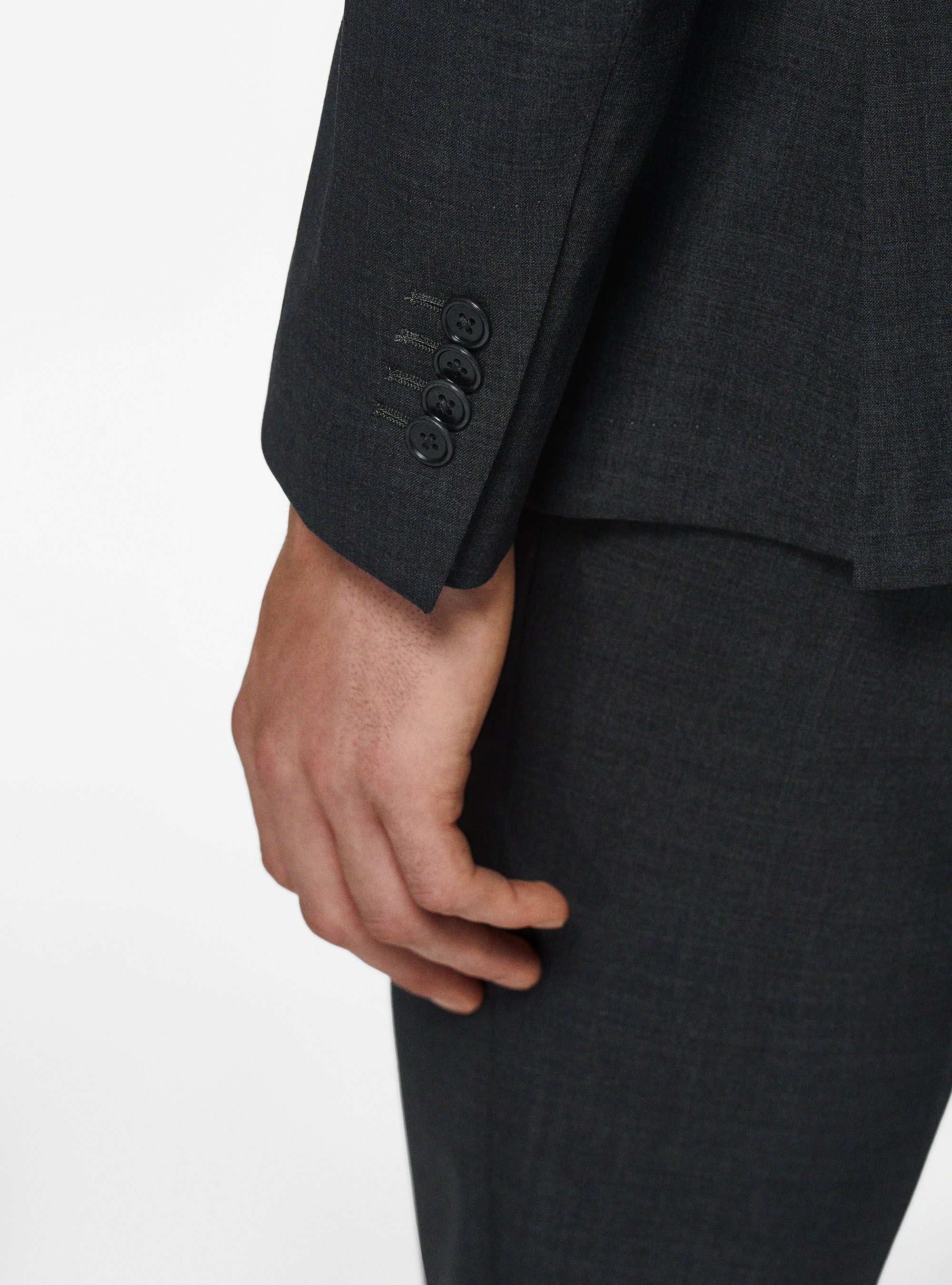 Blazer in pure superfine wool 120, ASFALTO 0112C
