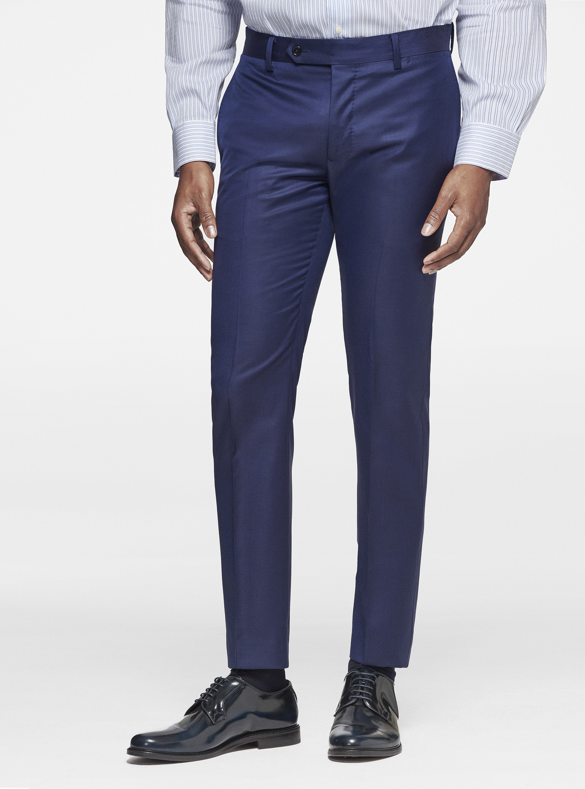 Pantaloni in pura lana superfine 110's, BASALTO