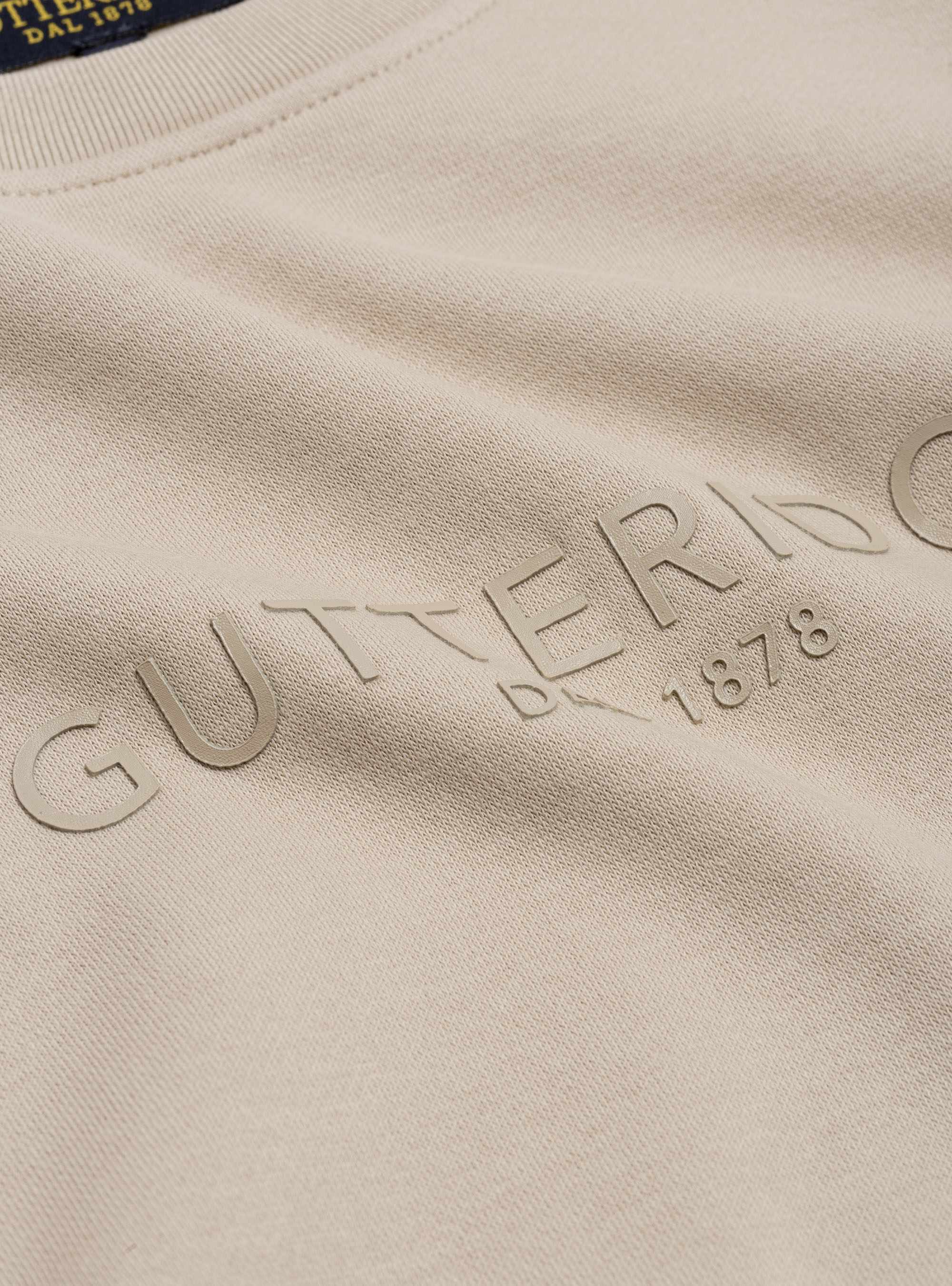 Branded round-neck sweatshirt, ECRU