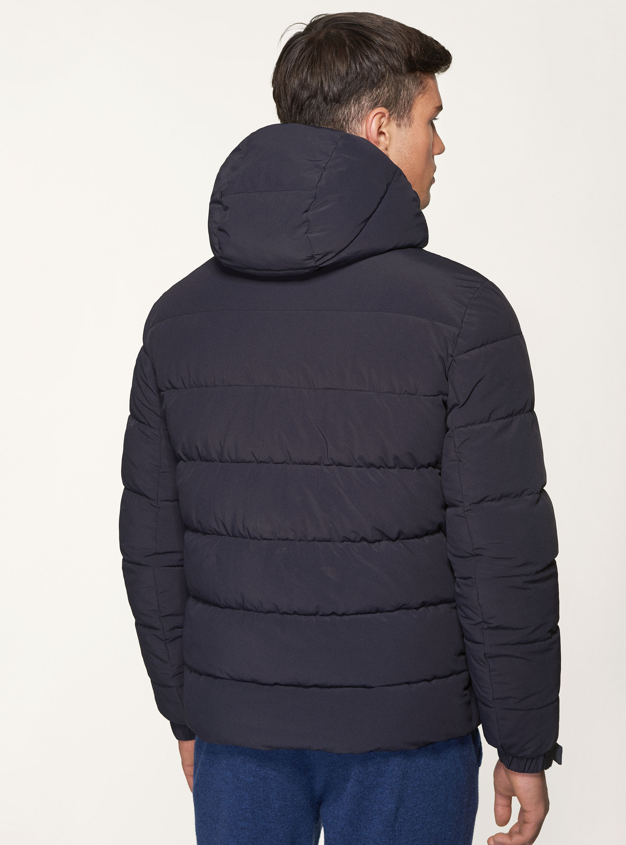 Bomber trapuntato in tessuto tecnico, BLU NAVY