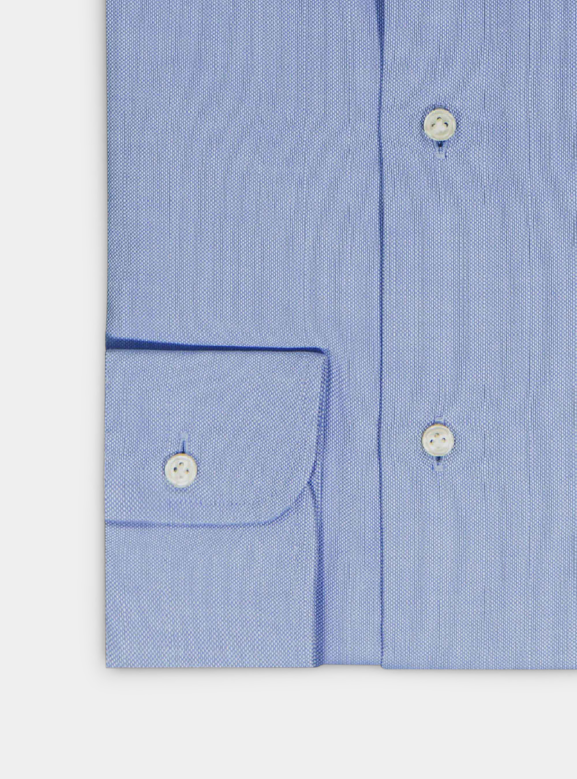 Camicia in oxford di cotone armaturato, AZZURRO