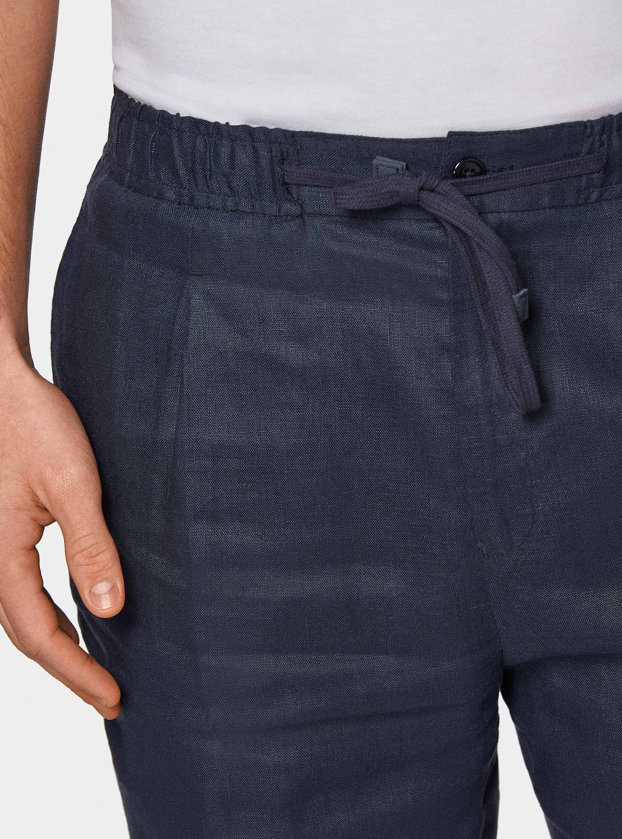 Pure linen bermuda shorts with elastic band | Gutteridge
