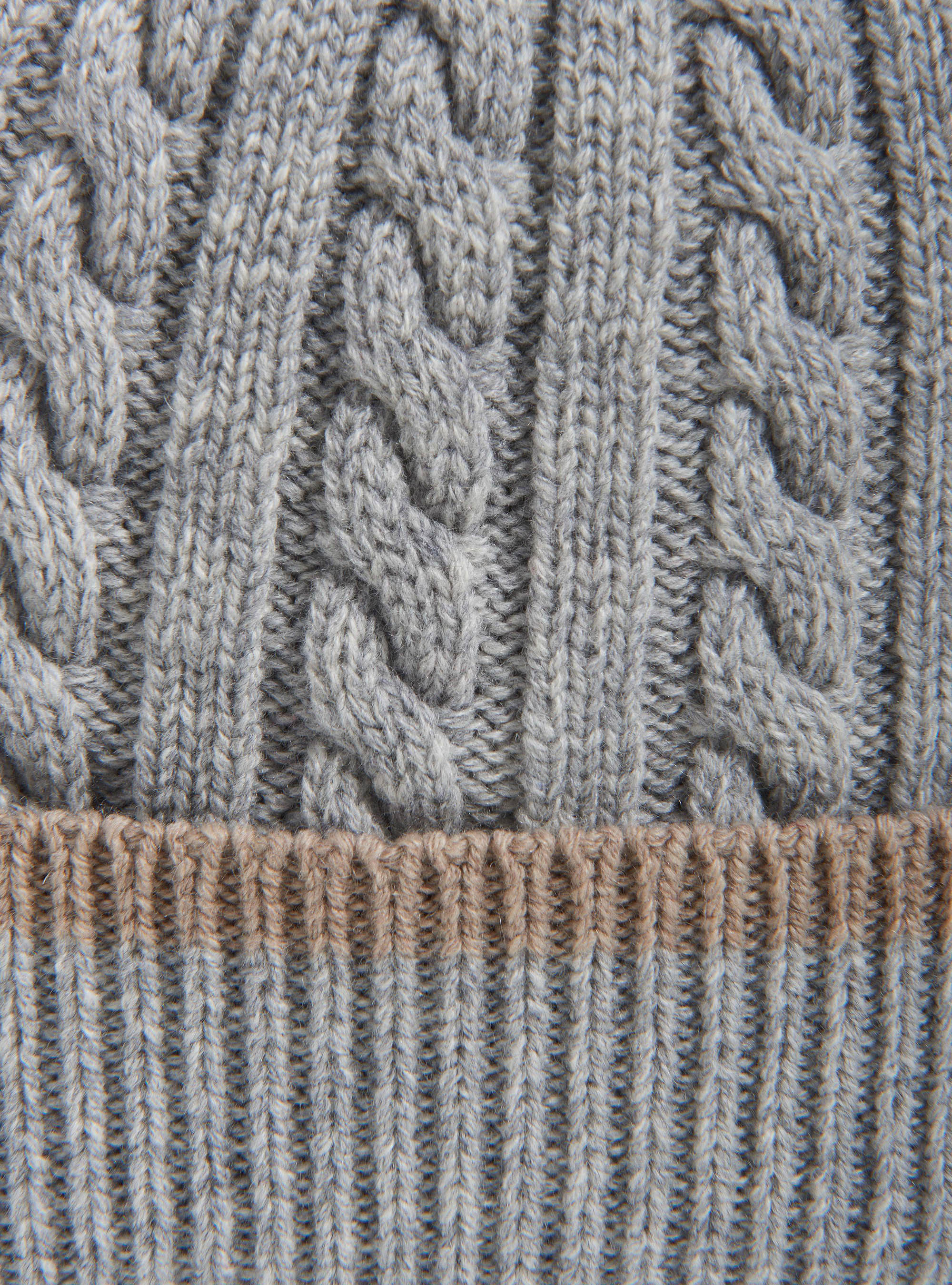 Gorro de lana y cachemira de canal&oacute;n ingl&eacute;s, CRUDO