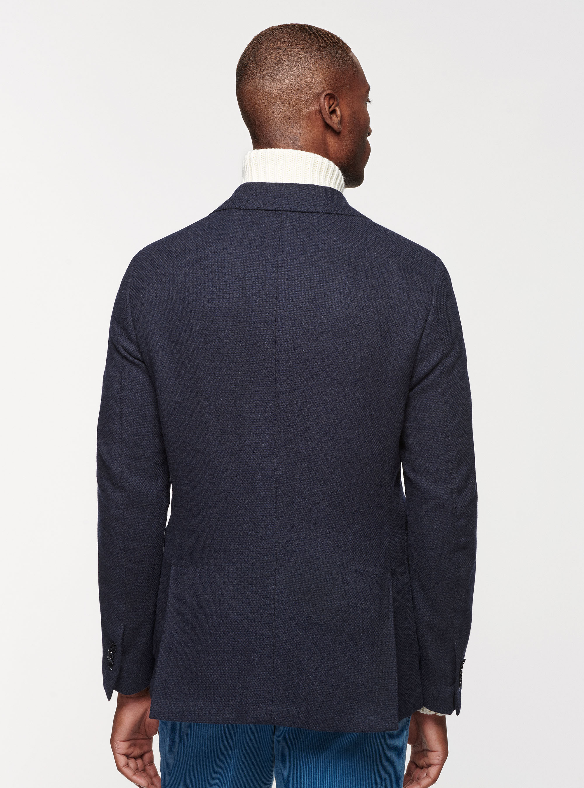 Giacca in lana cotone e cashmere, BLU NAVY