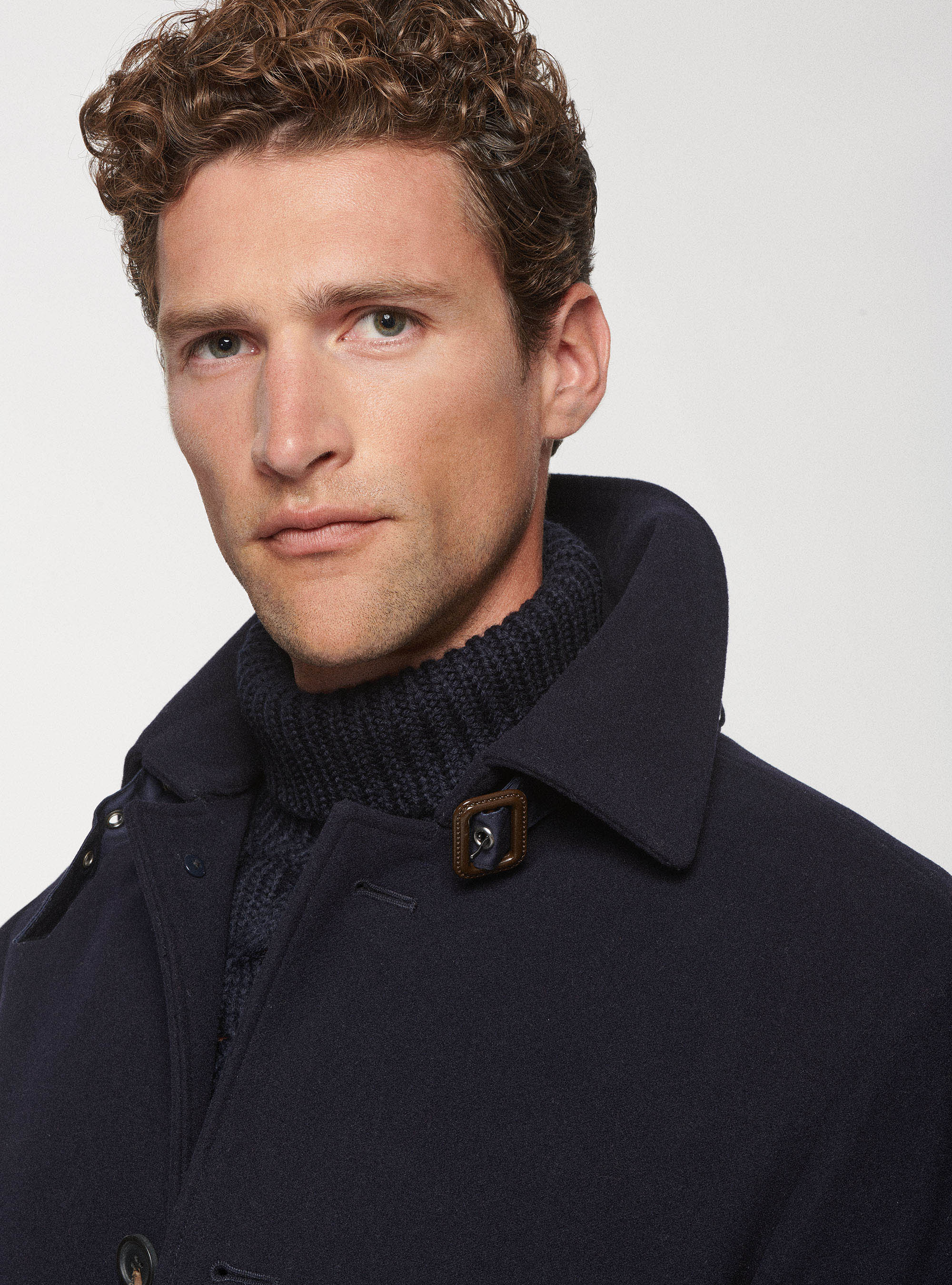 Cappotto in misto lana, BLU NAVY