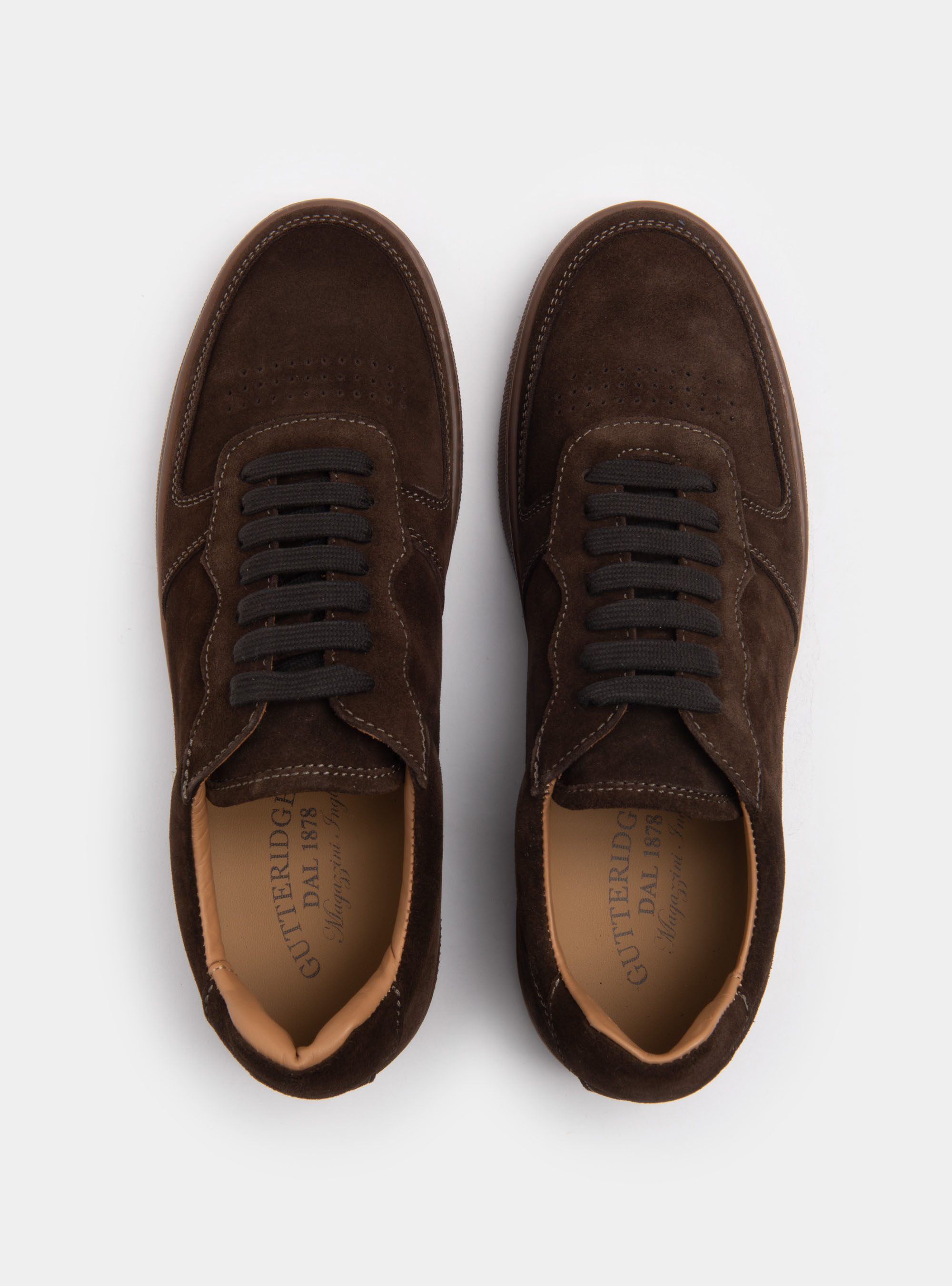 Sneakers in suede, MARRONE