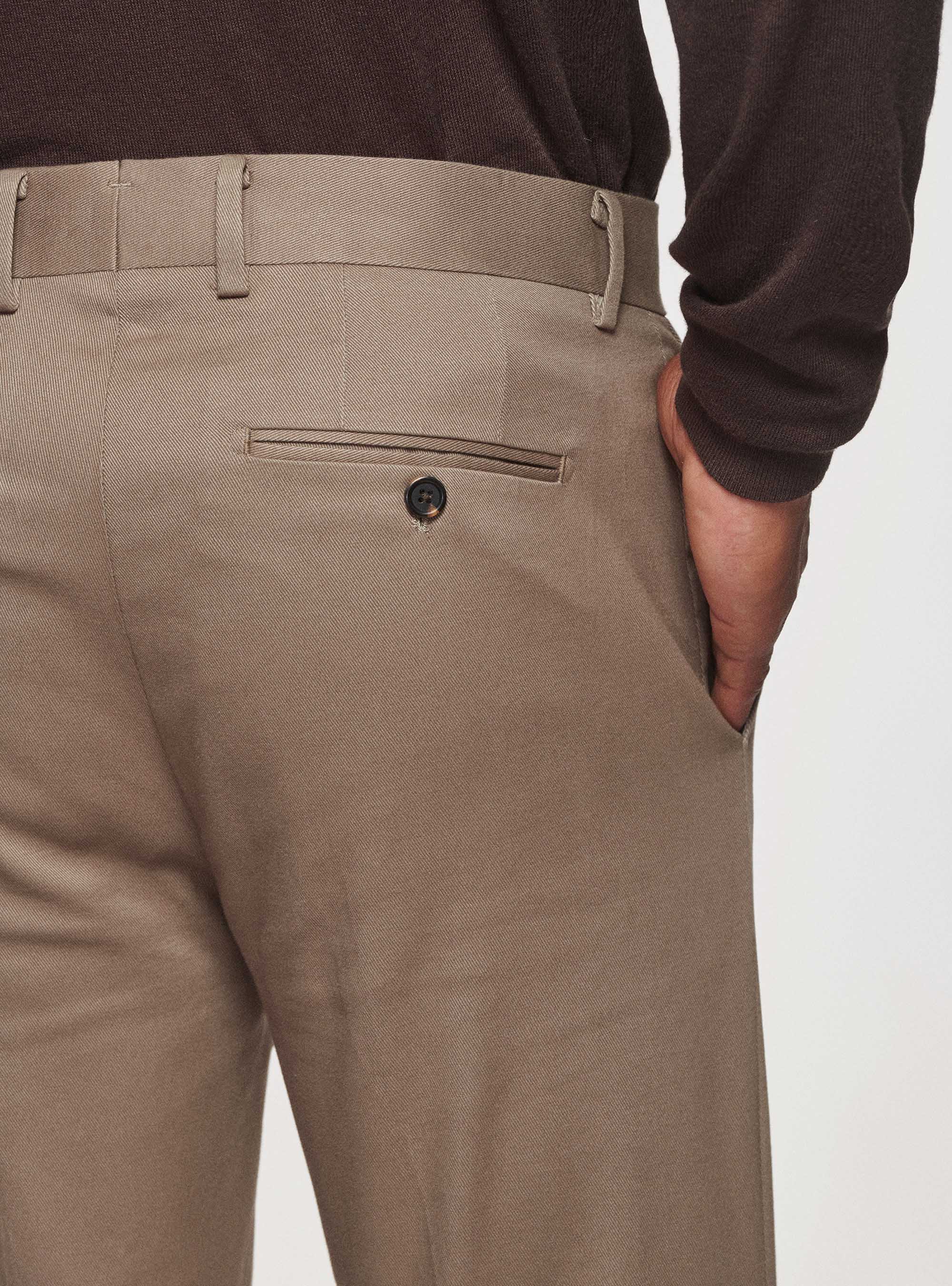 Pantalones de algod&oacute;n esmerilado, BARRO