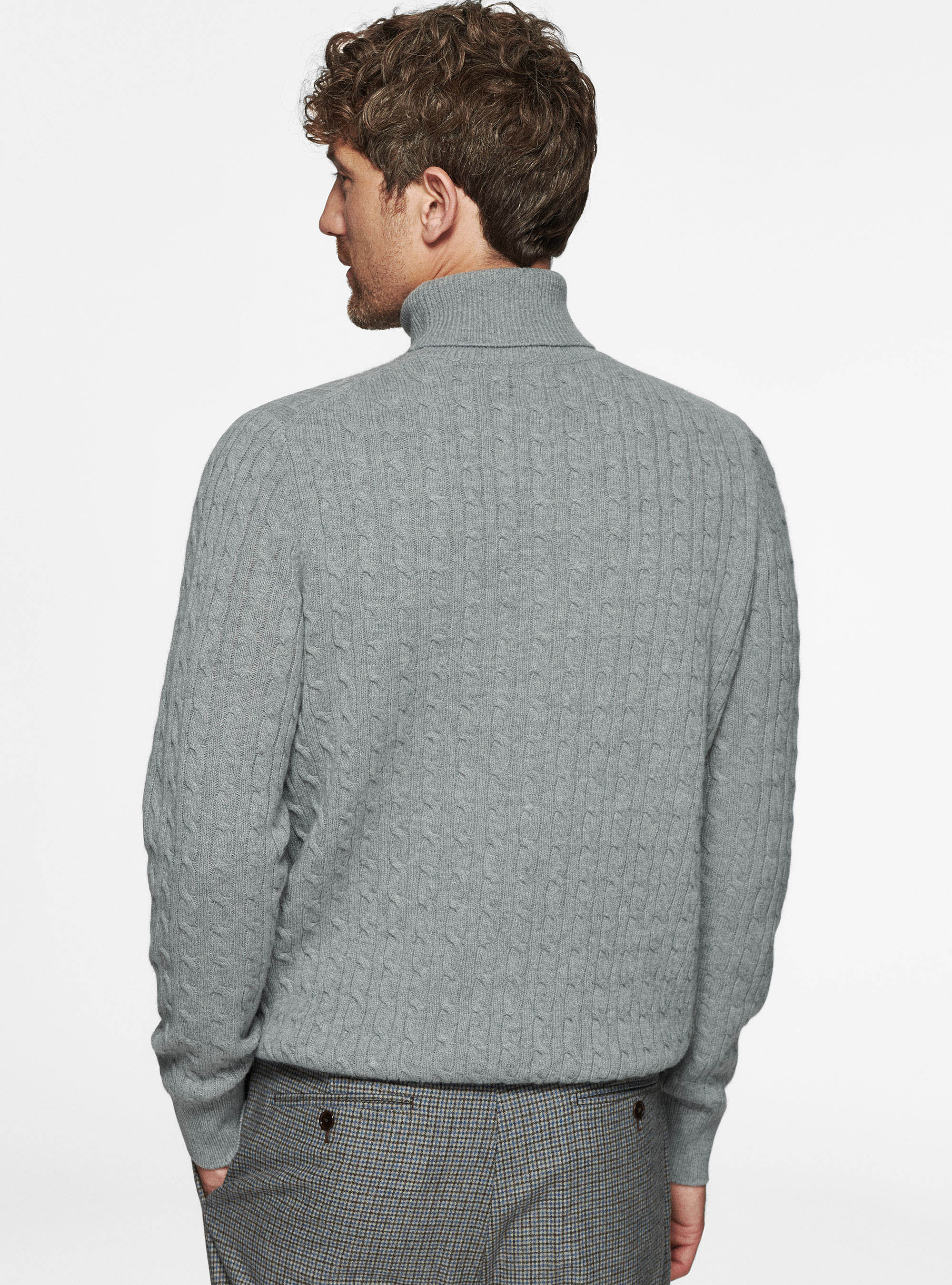 Cashmere wool turtleneck sweater with braid | Gutteridge
