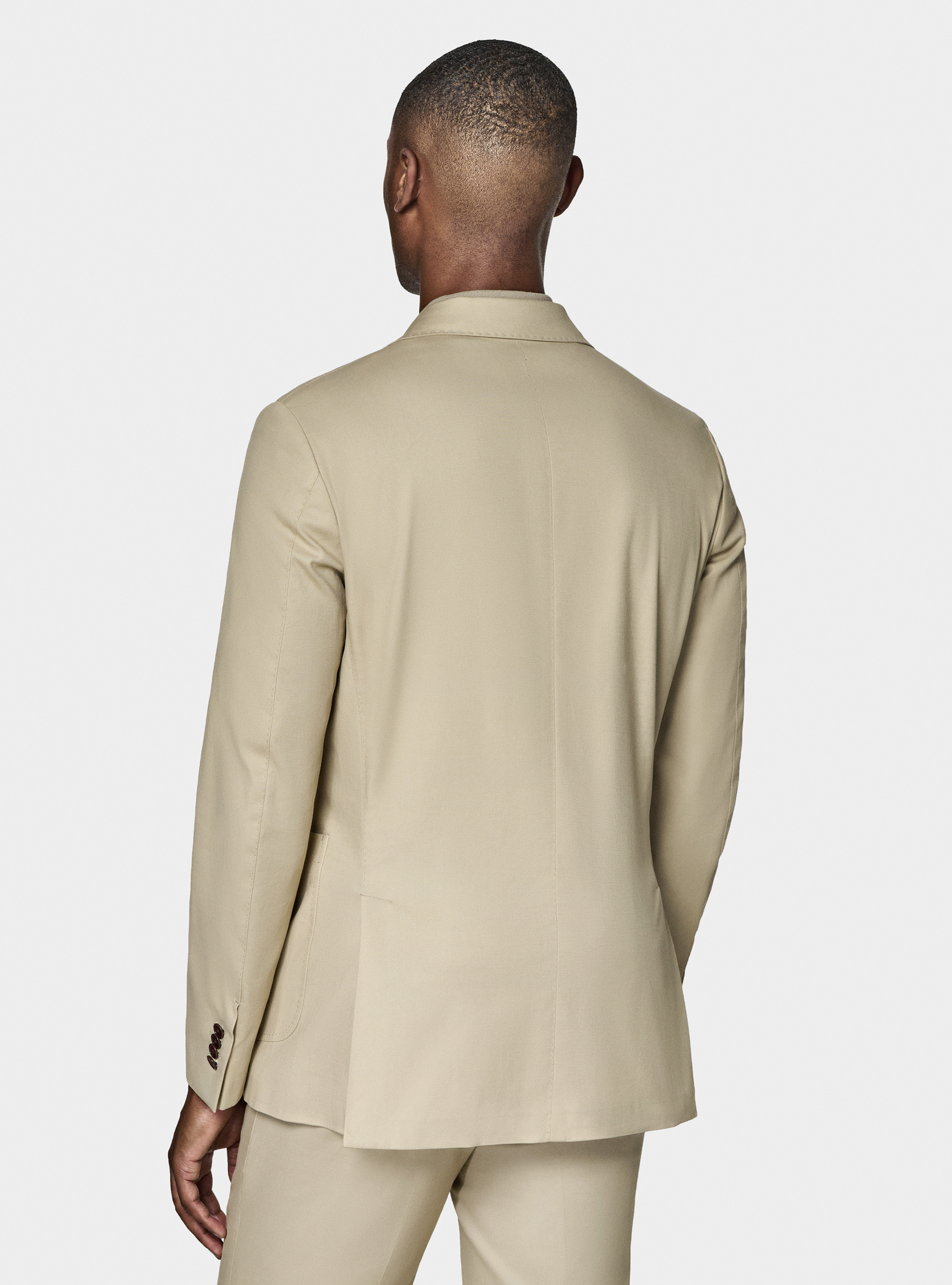 Armoured cotton suit blazer, SAND