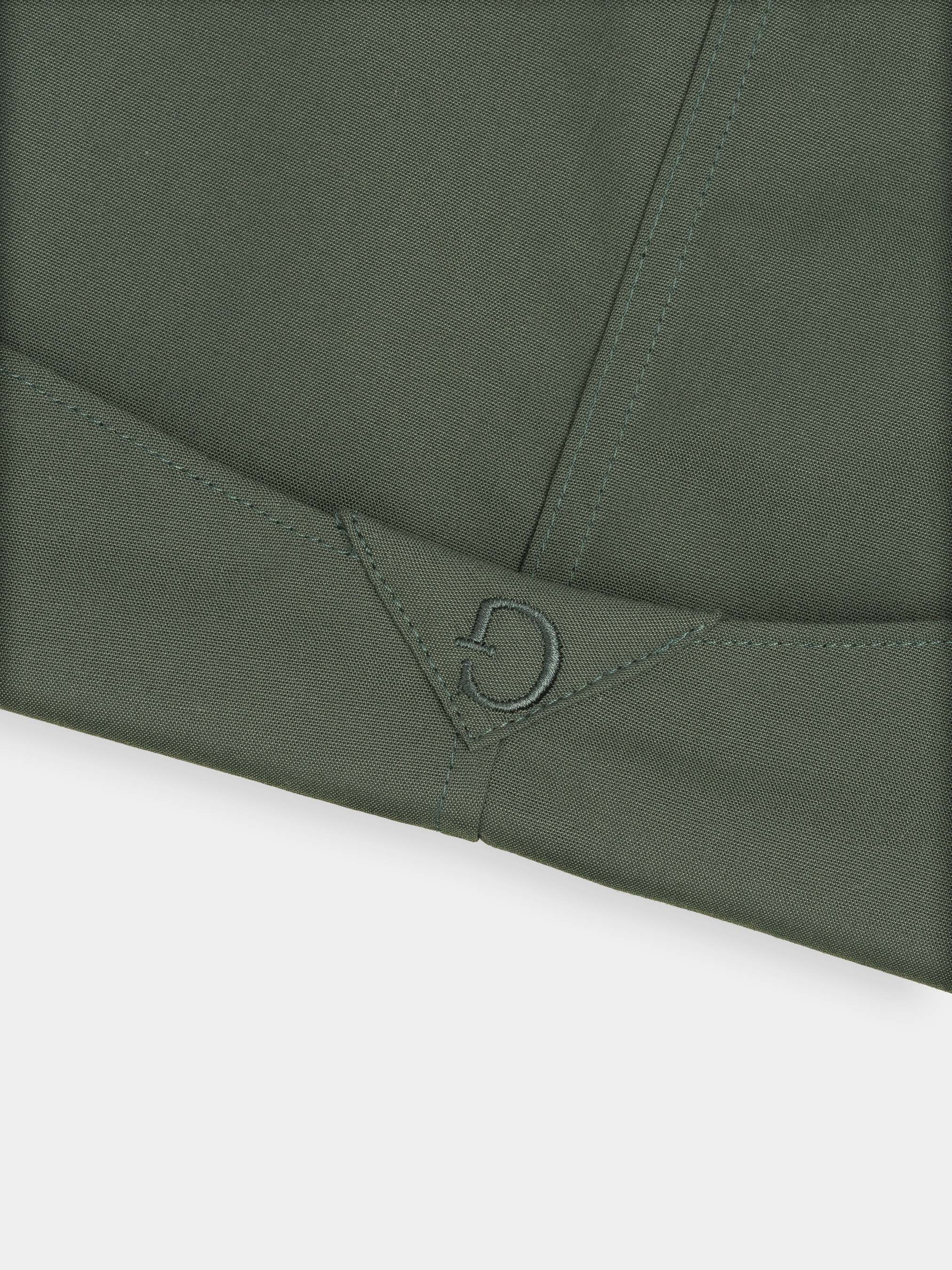 Camicia slim fit in popeline di cotone stretch, MILITARE 0609C