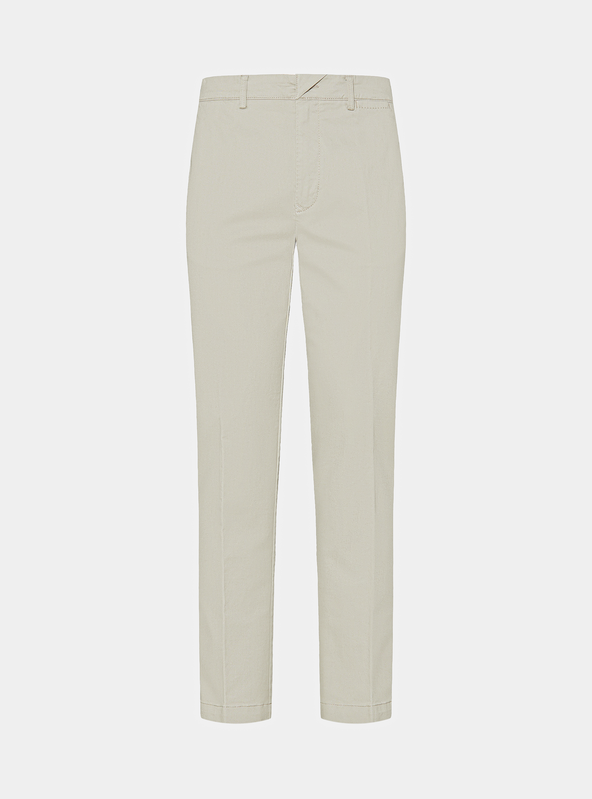 Pantalón chino slim fit de sarga elástica, CRUDO