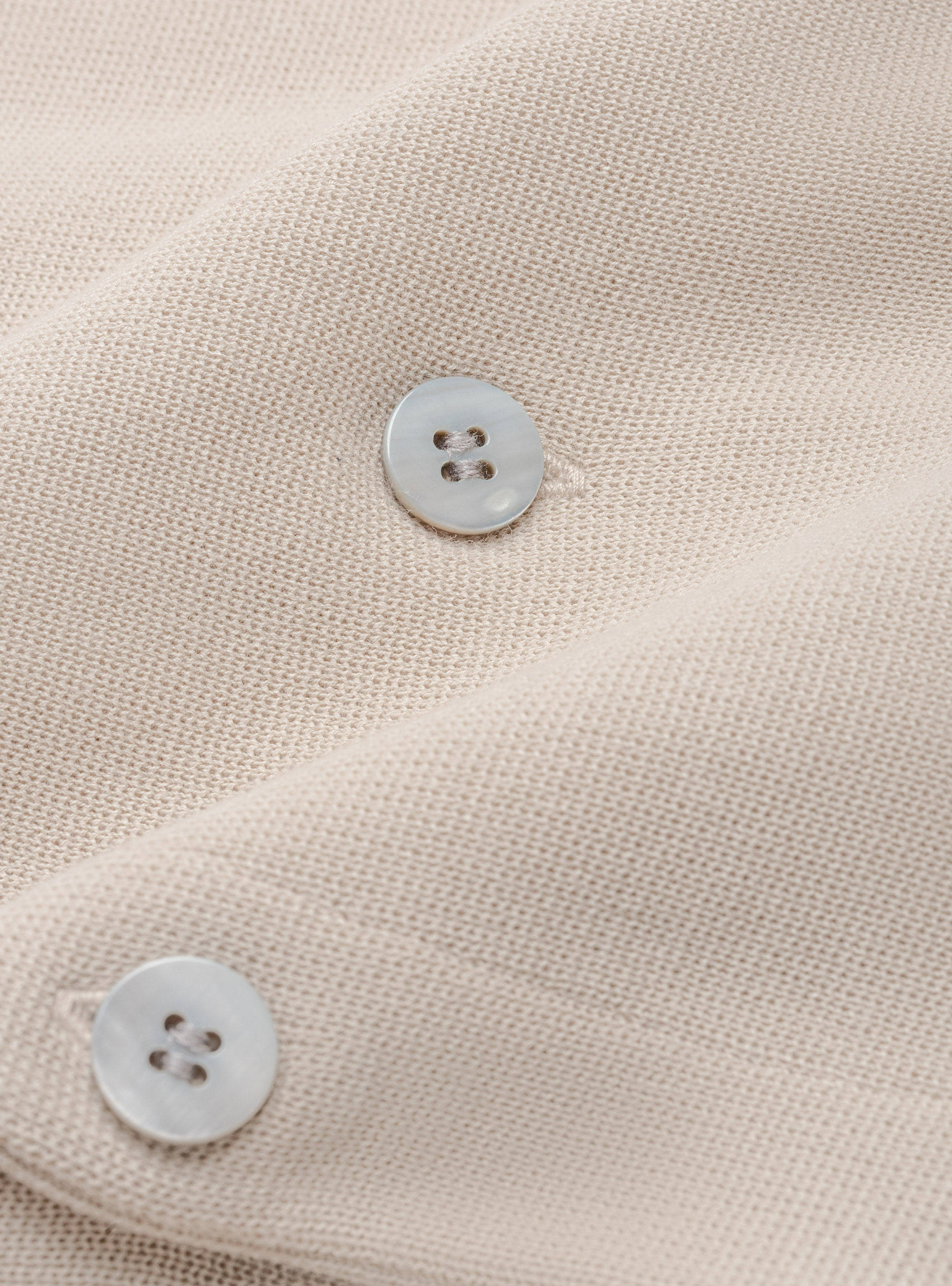 Gilet doppiopetto in maglia in puro cotone extrafine, ECRU