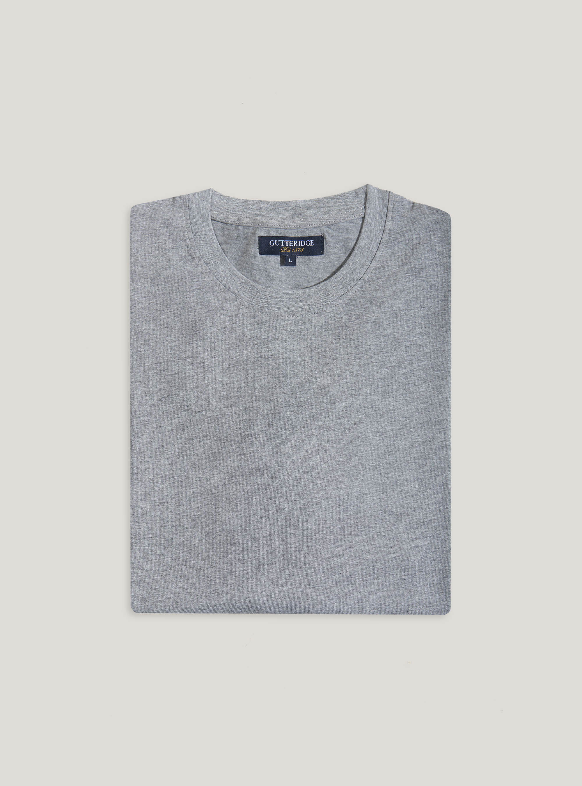 T-Shirt manica lunga in cotone stretch, GRIGIO CHIARO