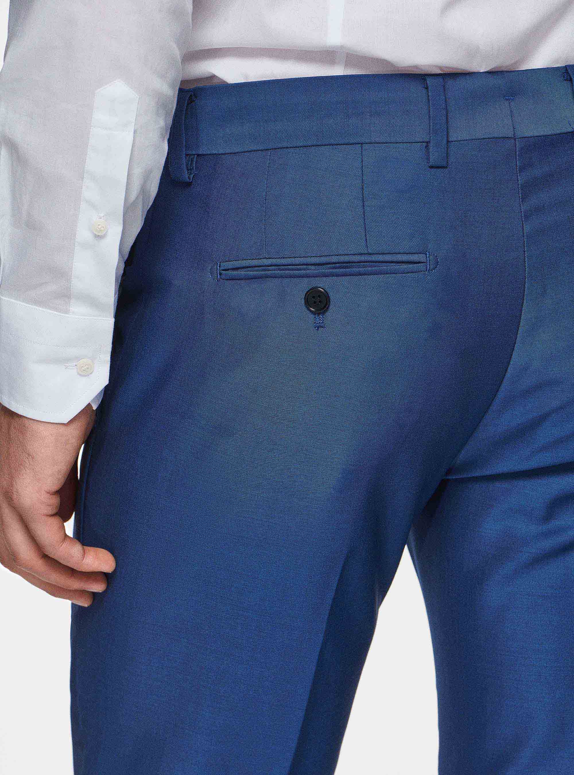 Pantaloni in pura lana superfine 110's, BLU