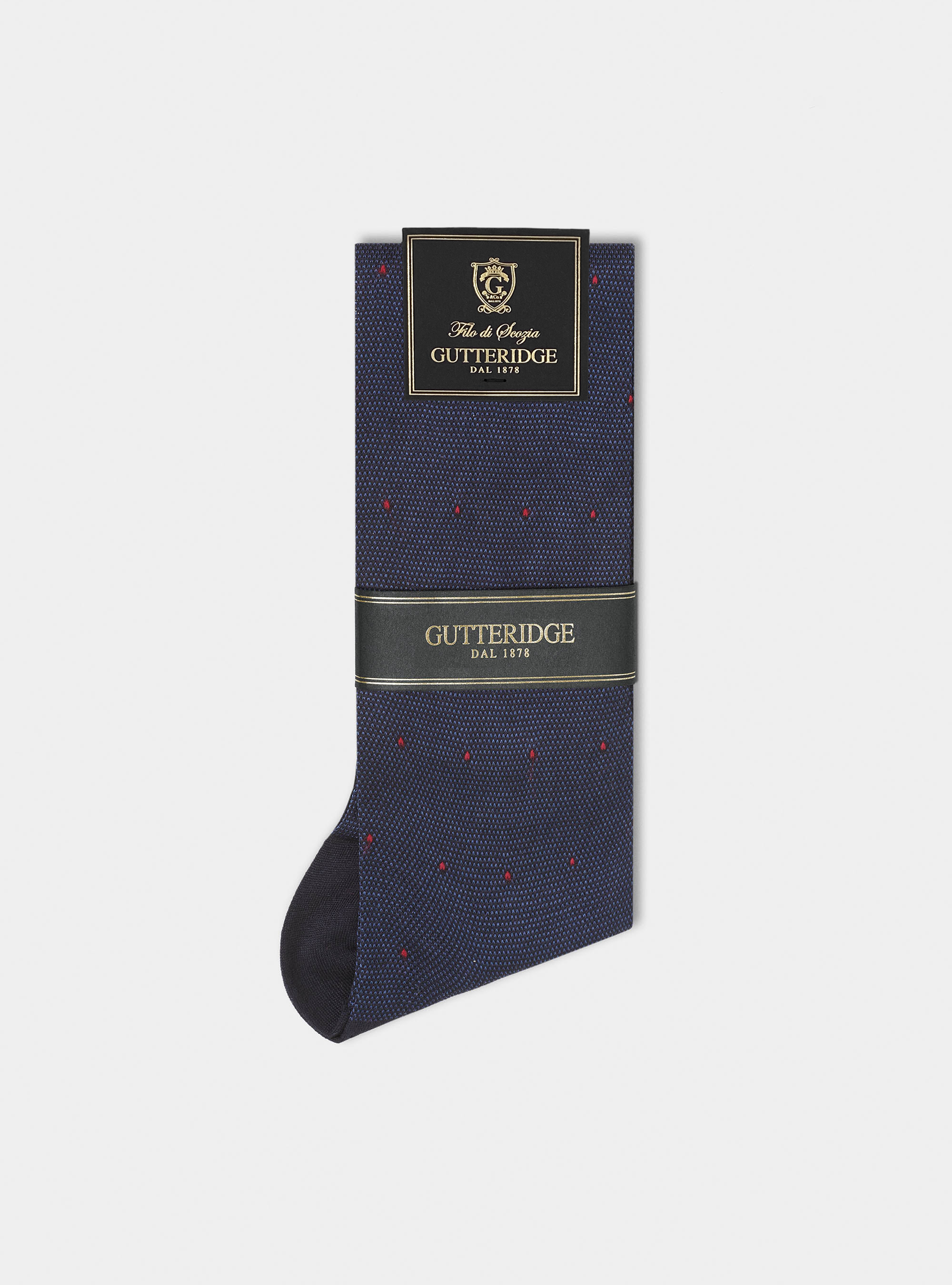 Long polka dot socks, NAVY BLUE