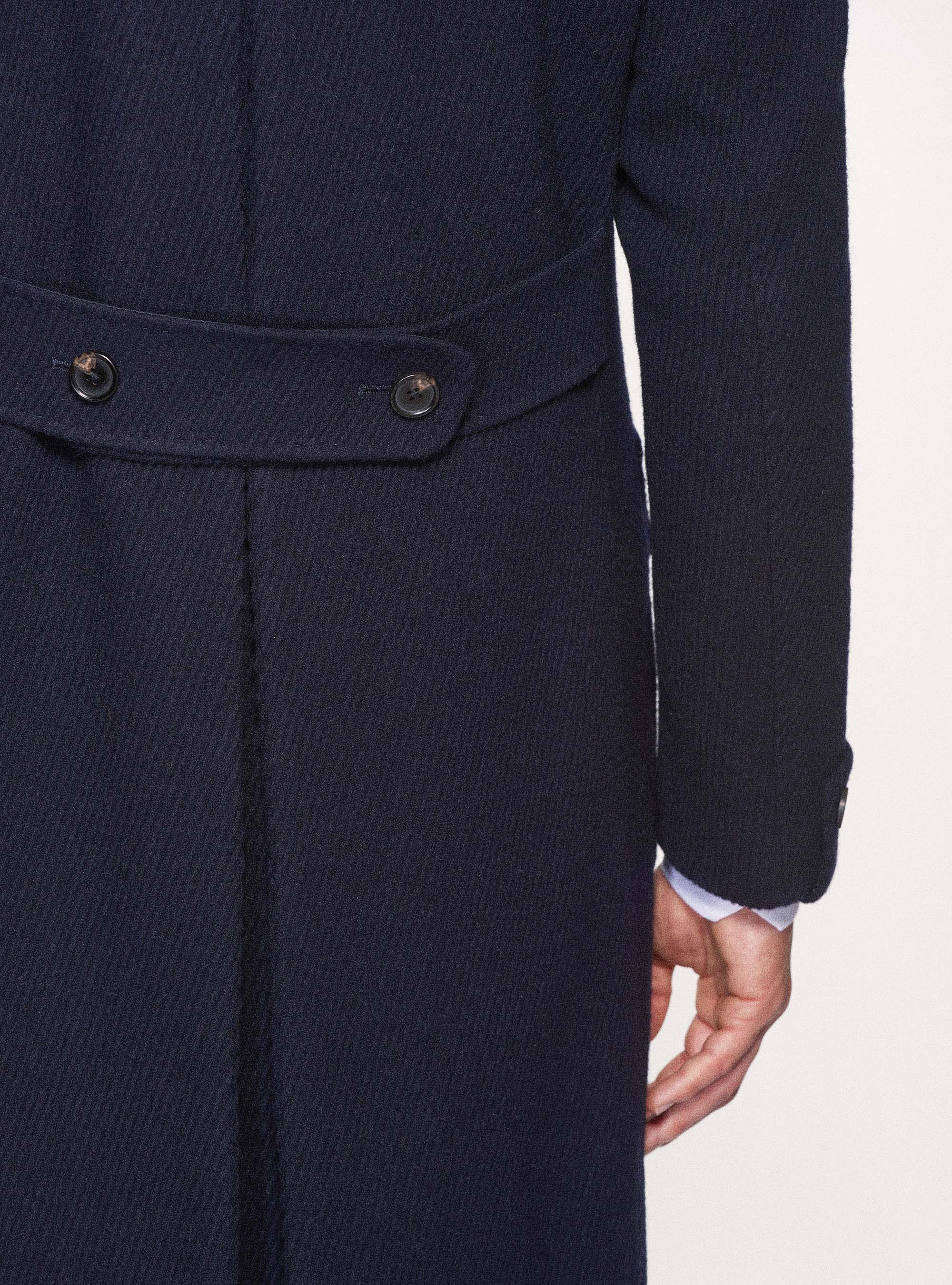 Ribbed wool double-breasted coat 