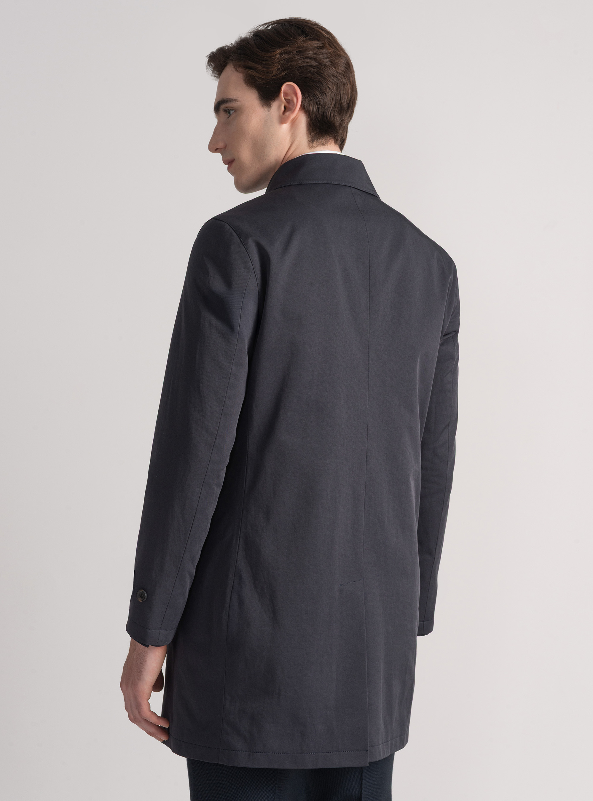 Impermeabile tecnico imbottito in misto cotone, BLU NAVY