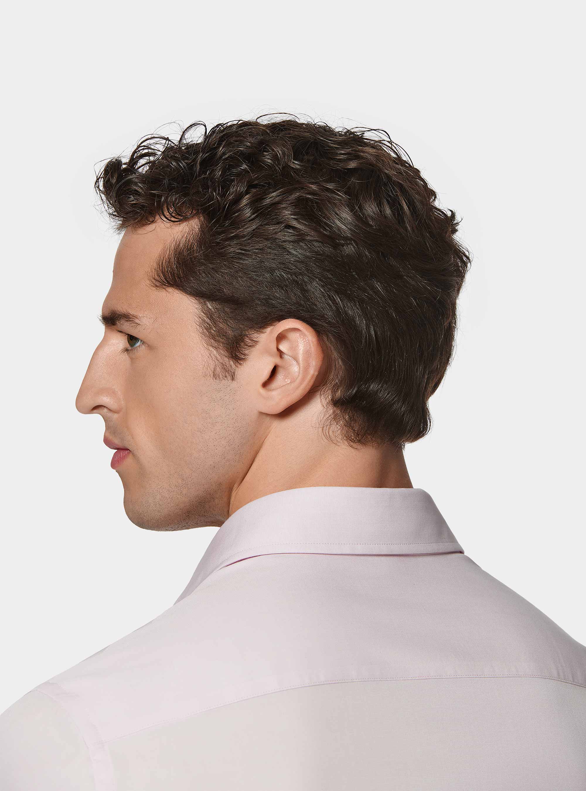 Camicia in fil a fil di cotone, ROSA