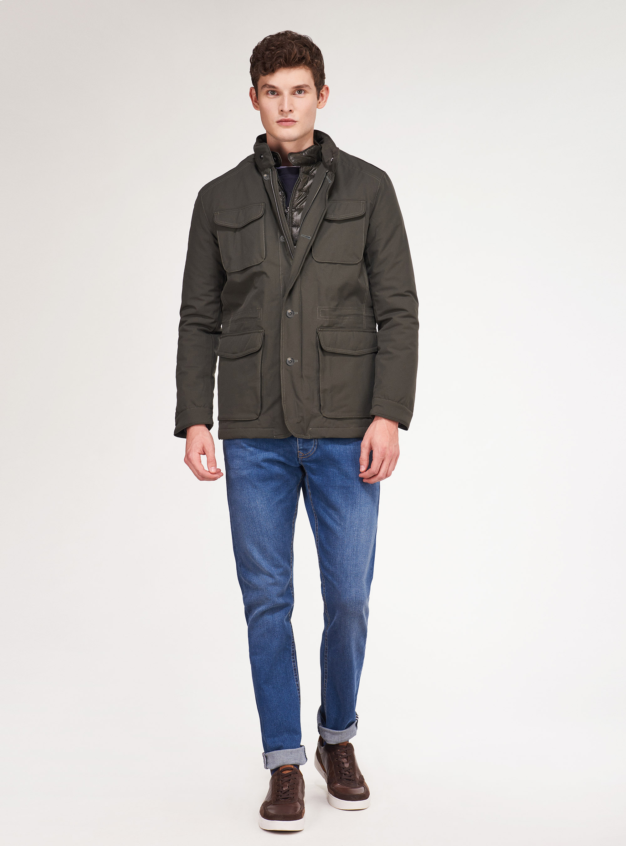 Field jacket in technical fabric 