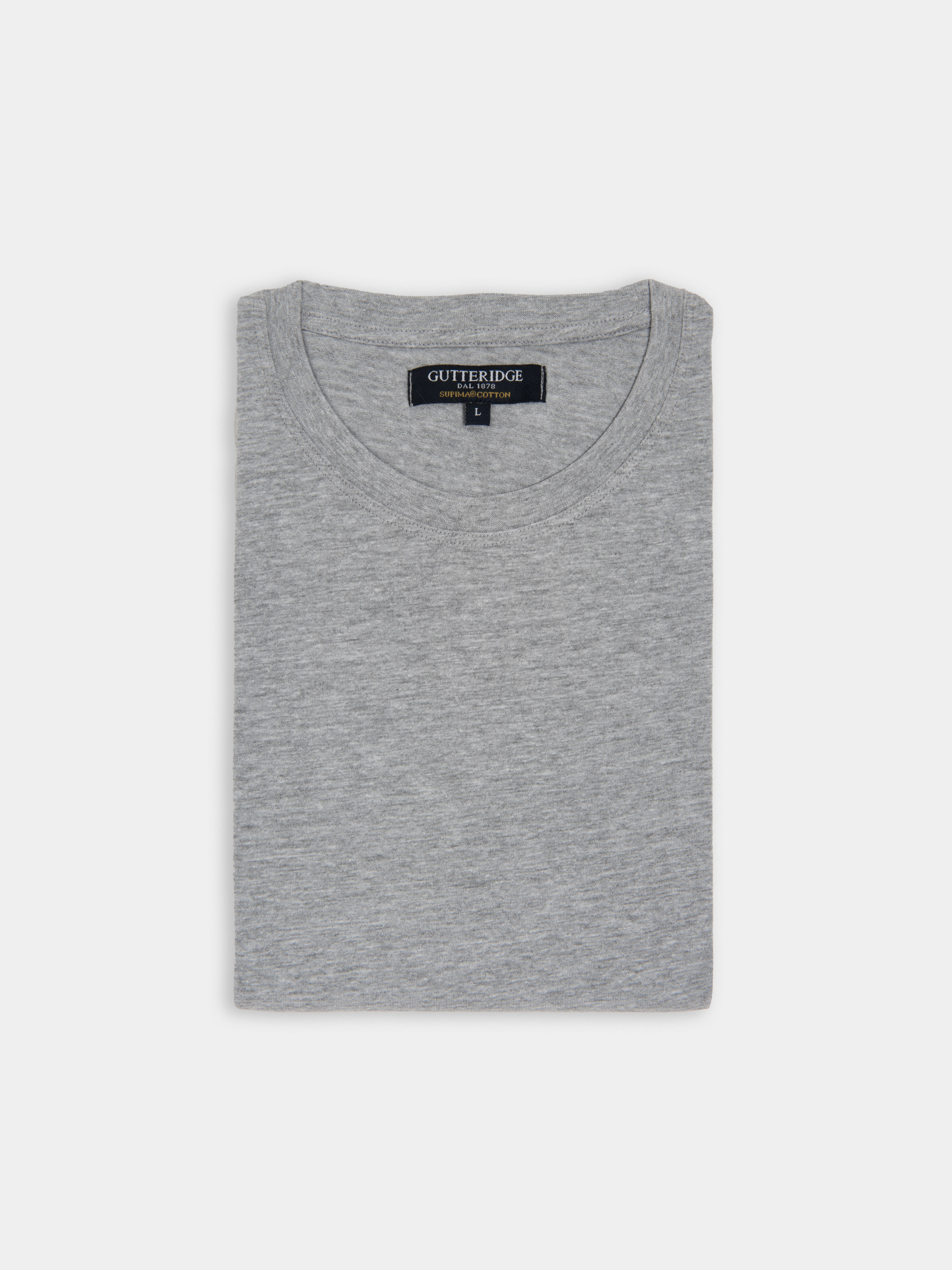Tshirt in jersey di cotone supima, GRIGIO CHIARO