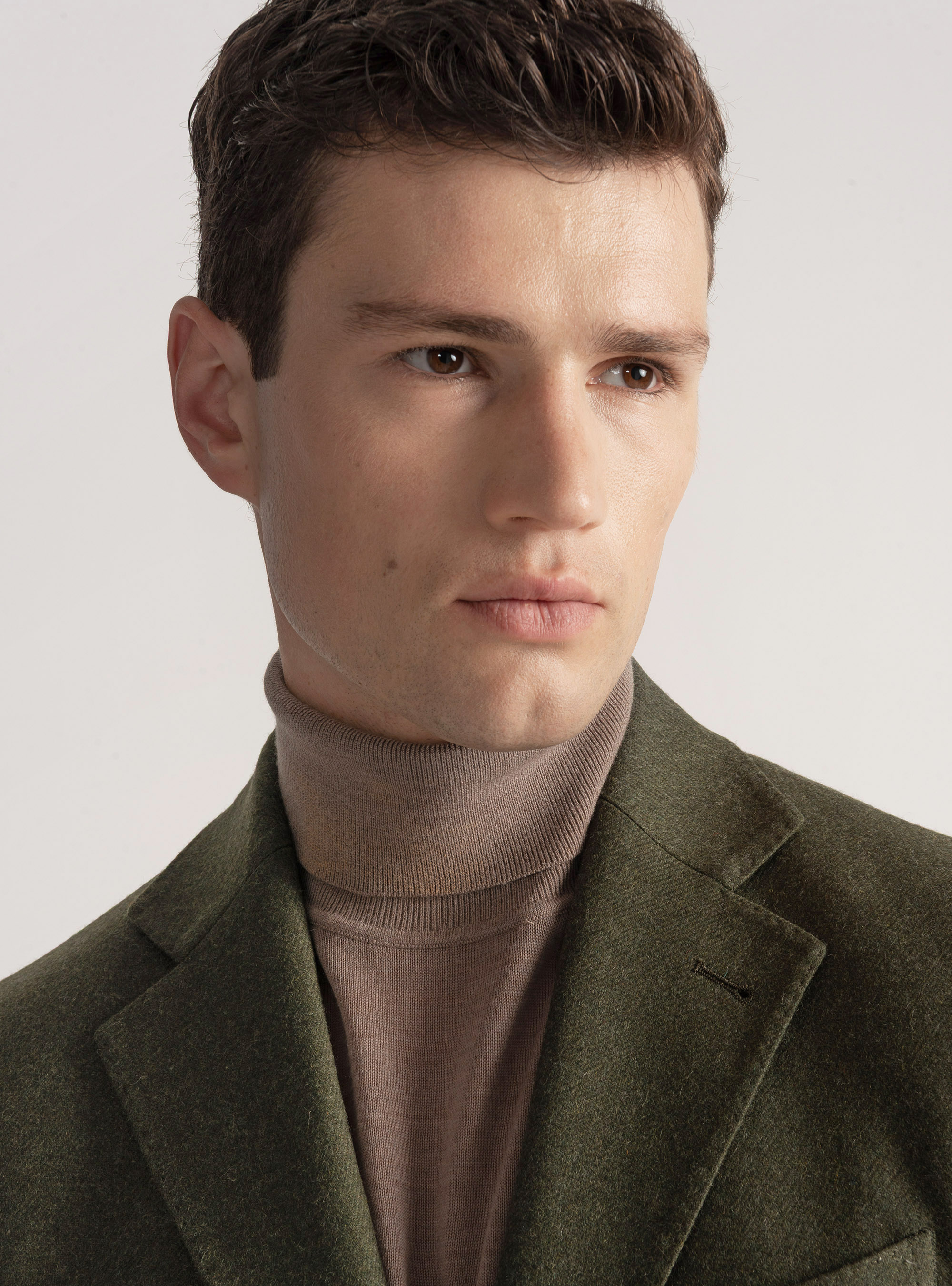 Americana de franela en mezcla de lana, VERDE