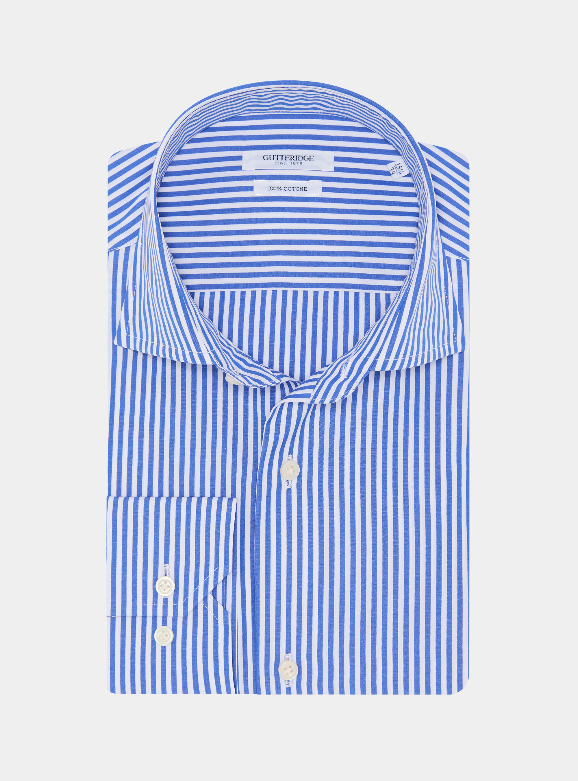 Striped cotton poplin shirt, LIGHT BLUE