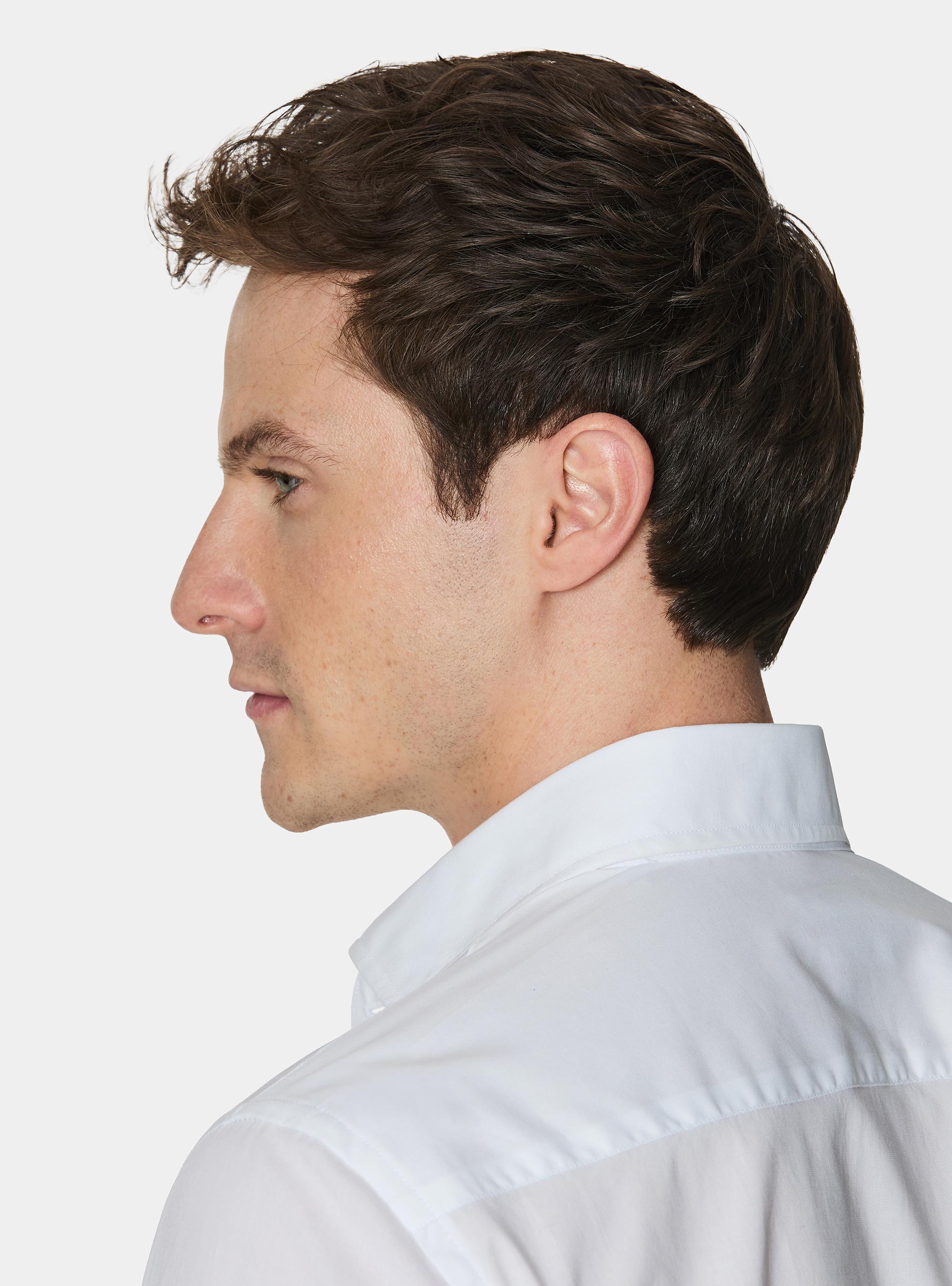 Cotton poplin stretch shirt, WHITE
