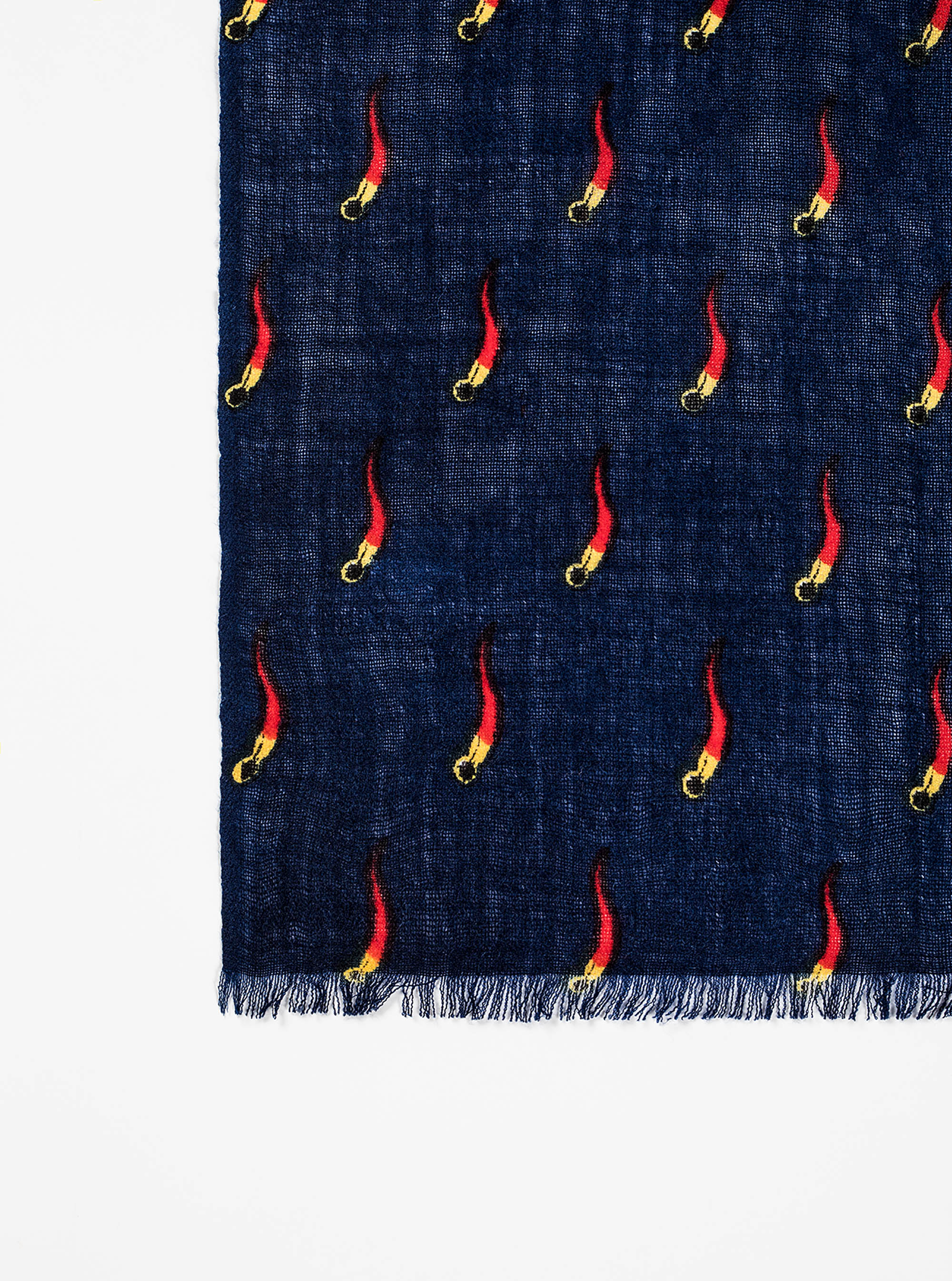 Sciarpa stampa corno, NAVY BLUE