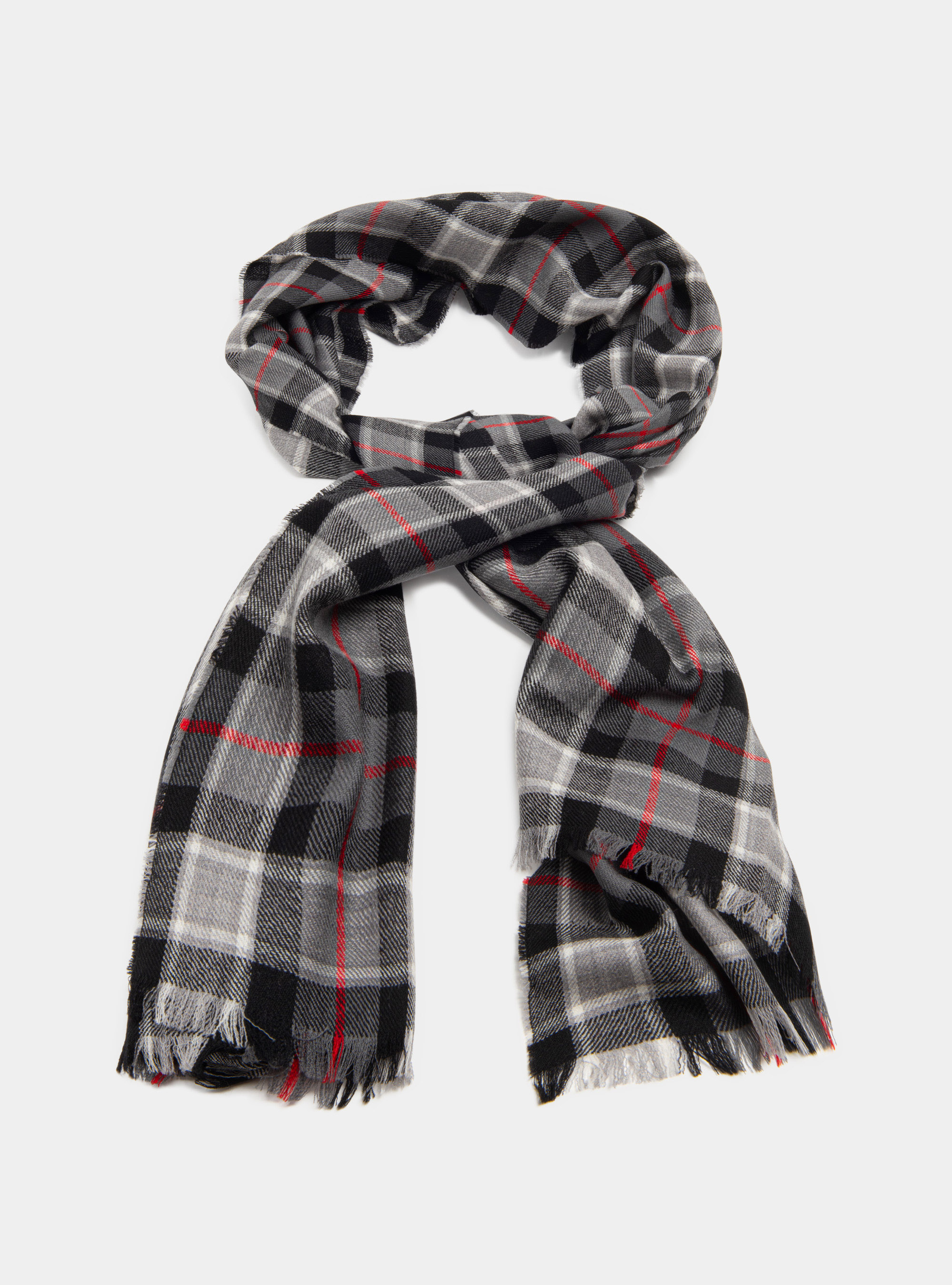 Sciarpa in lana a fantasia, ASFALTO