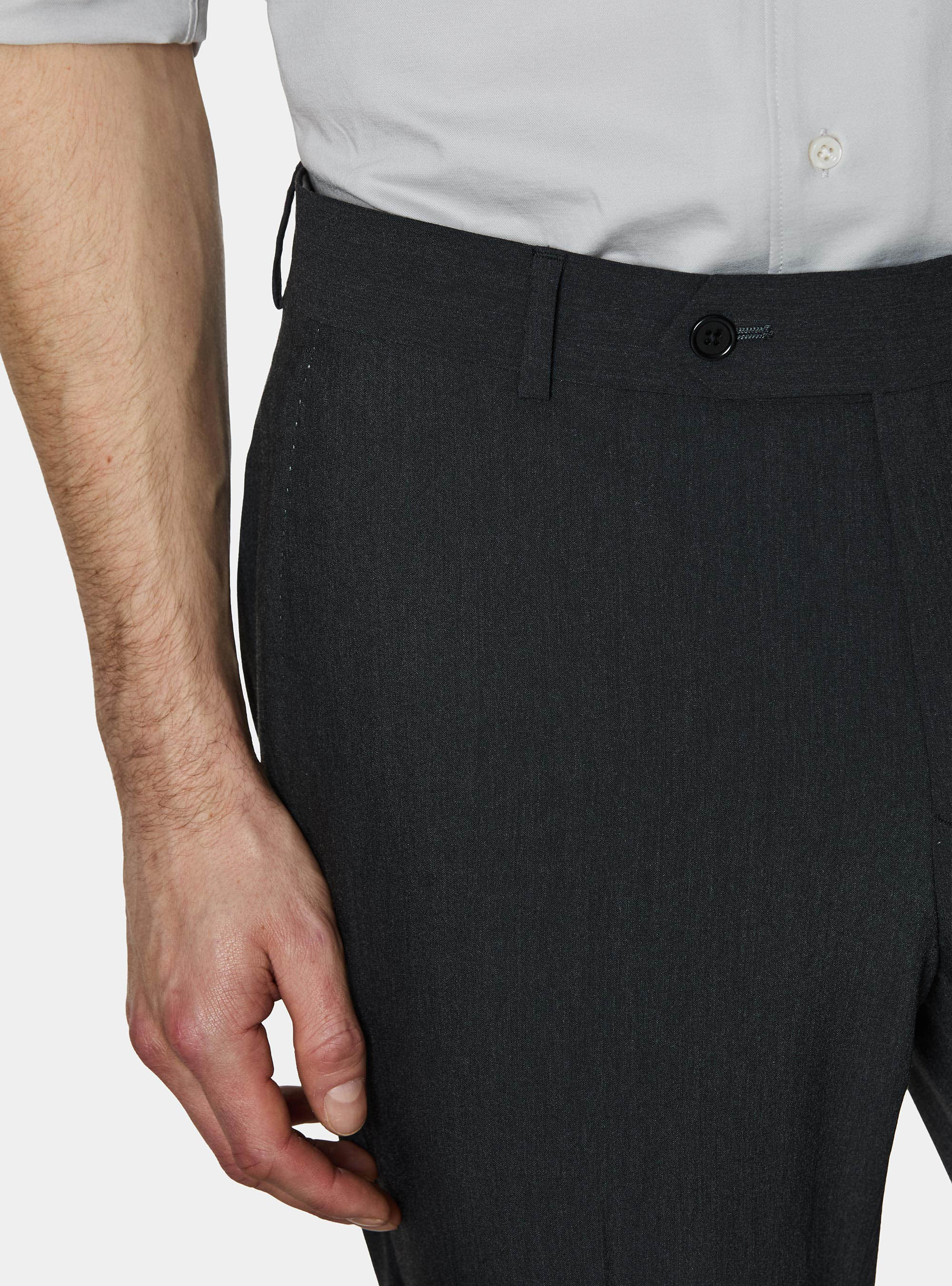 Slim-fit suit trousers, ASPHALT GREY