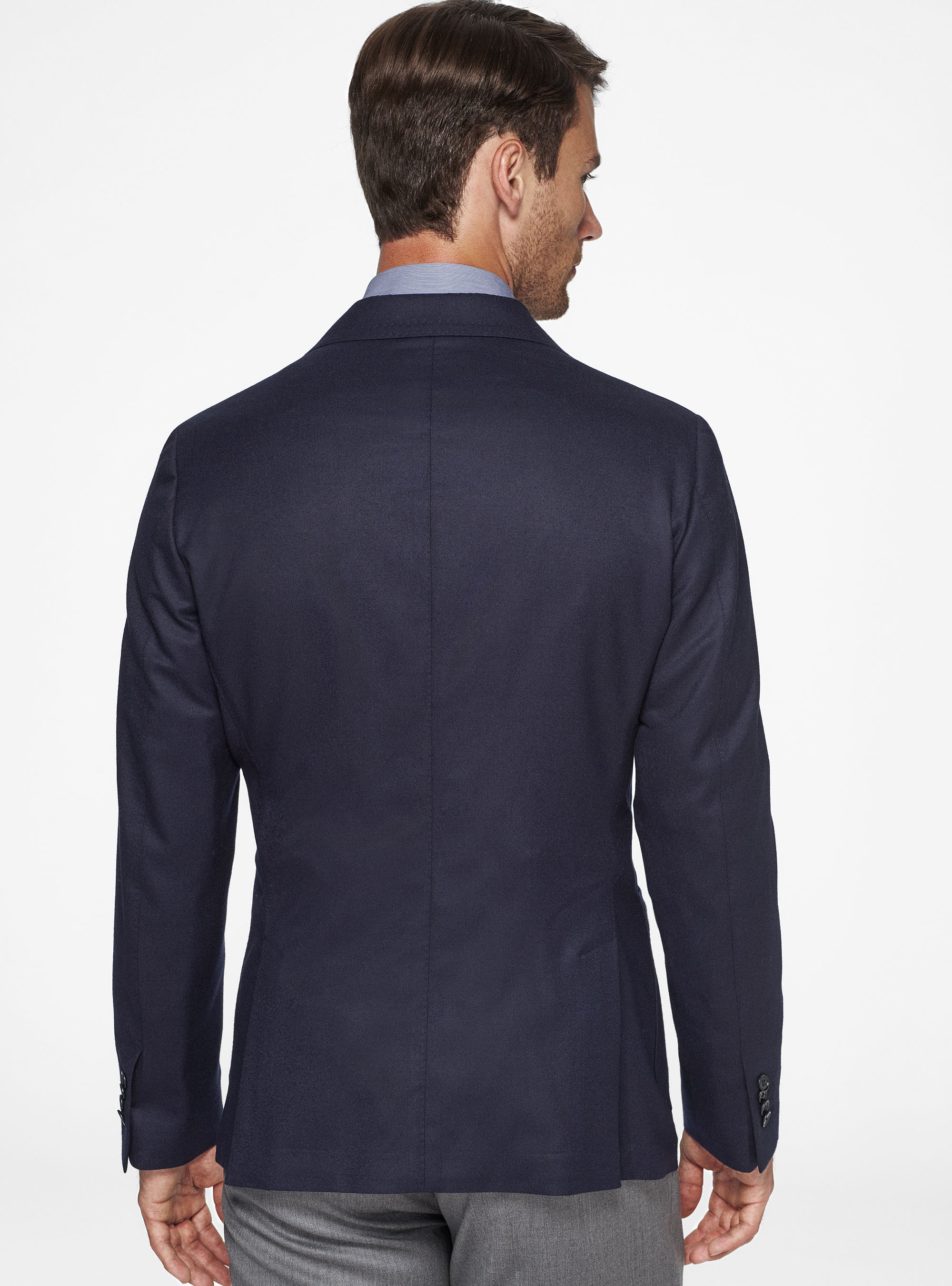 Vitale Barberis Canonico veste en flanelle à double boutonnage, BLEU MARINE