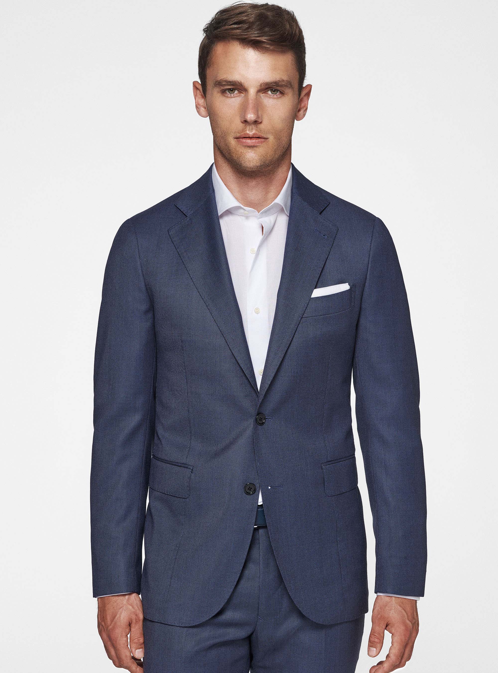 Veste en pure laine à oeil de perdrix, ENCRE