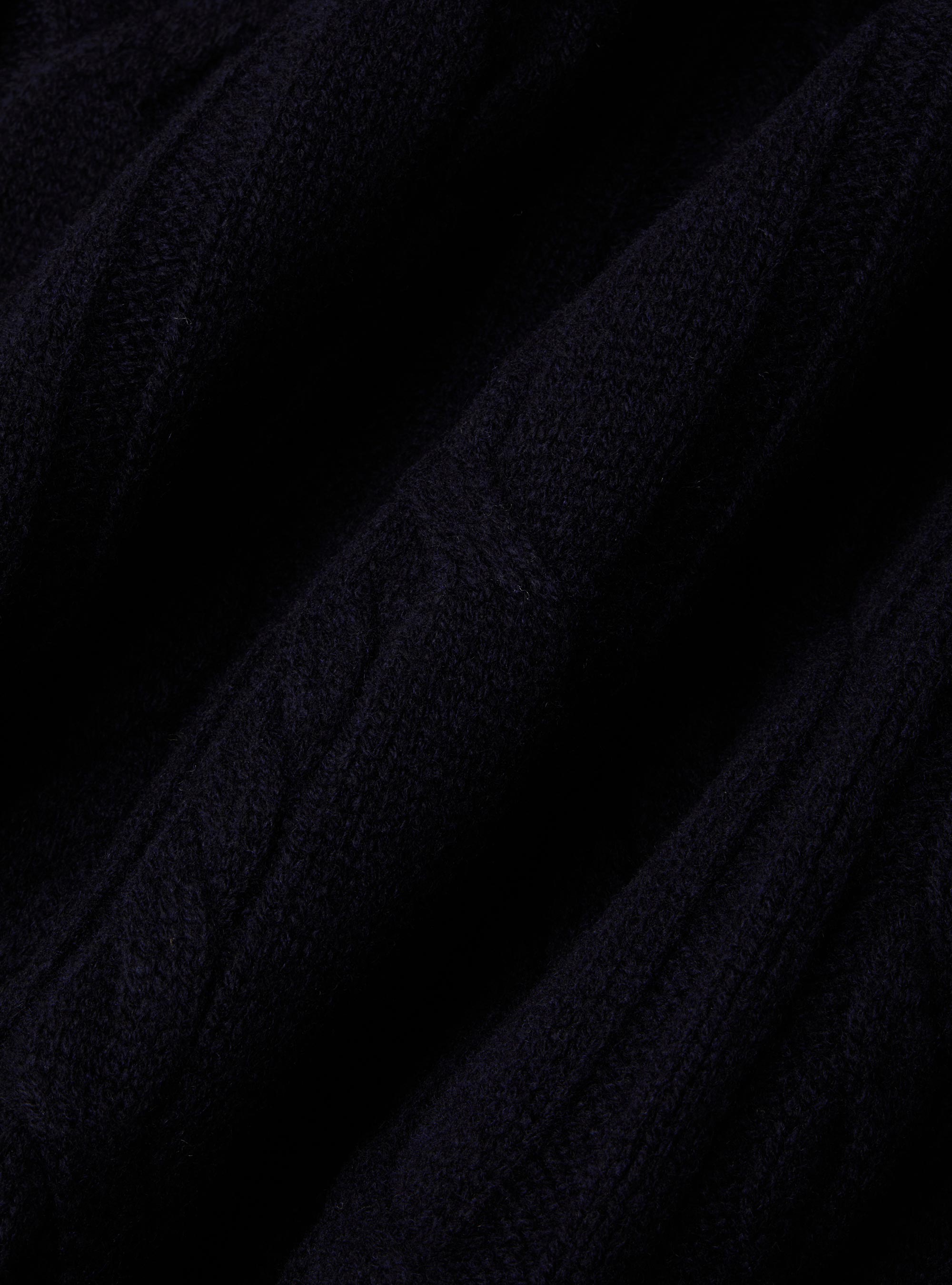 Strickjacke aus Wolle und Kaschmir mit Zopfmuster, NAVY 0218C