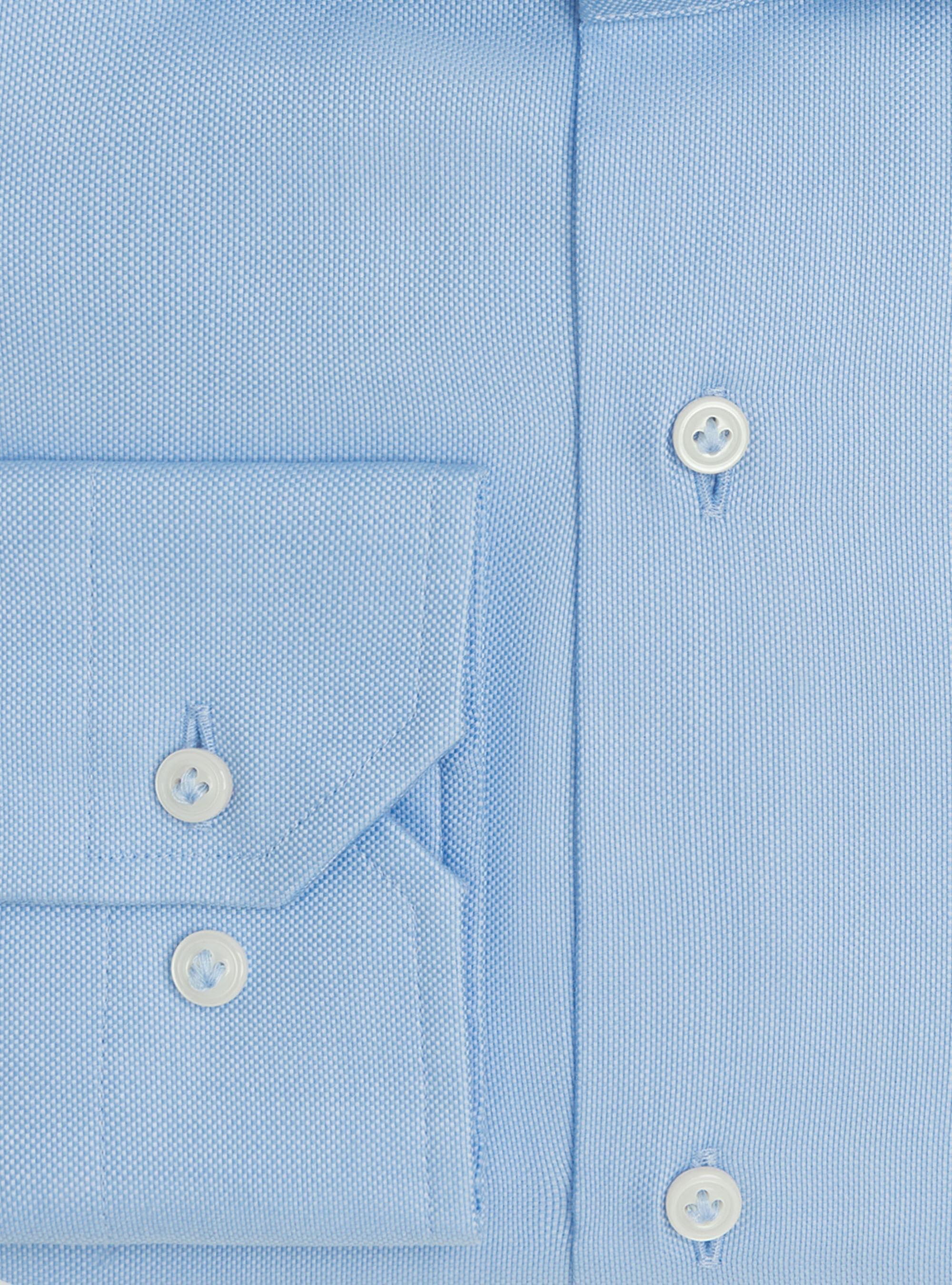 Camicia collo semi francese in oxford di cotone, AZZURRO