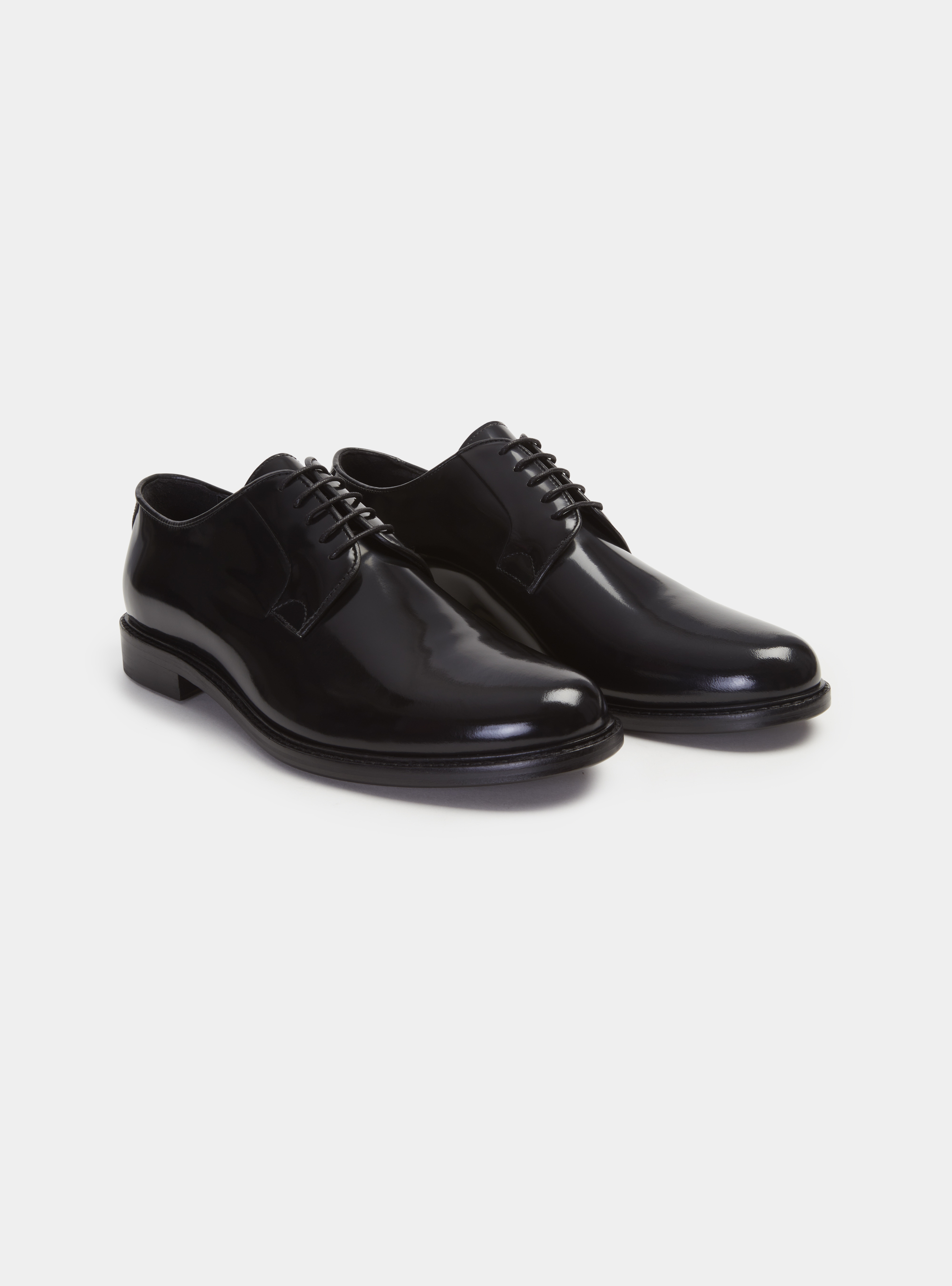 Derby aus abgenutztem Leder, NERO 0100C