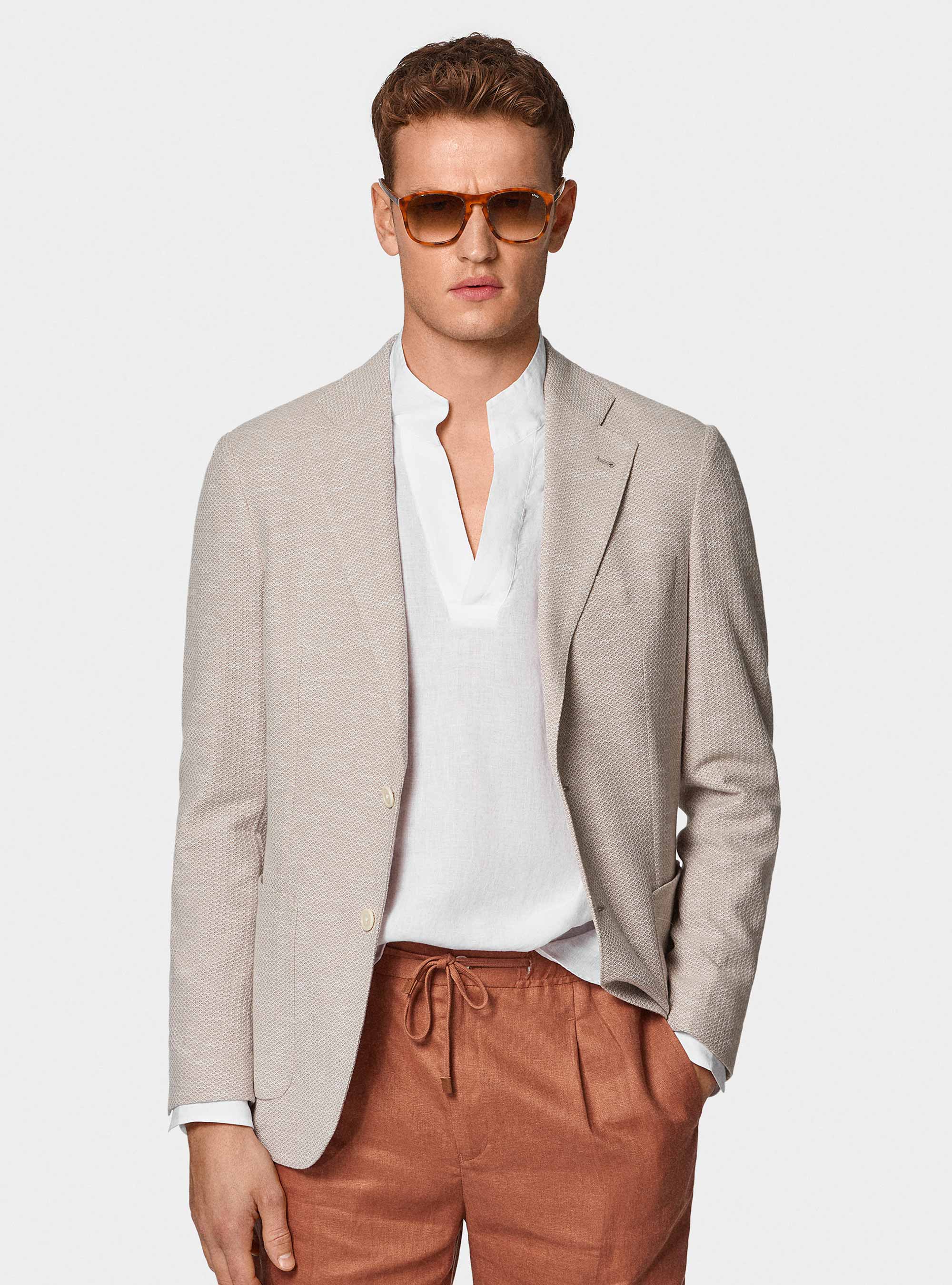 Americana de punto de algodón y lino, ARENA