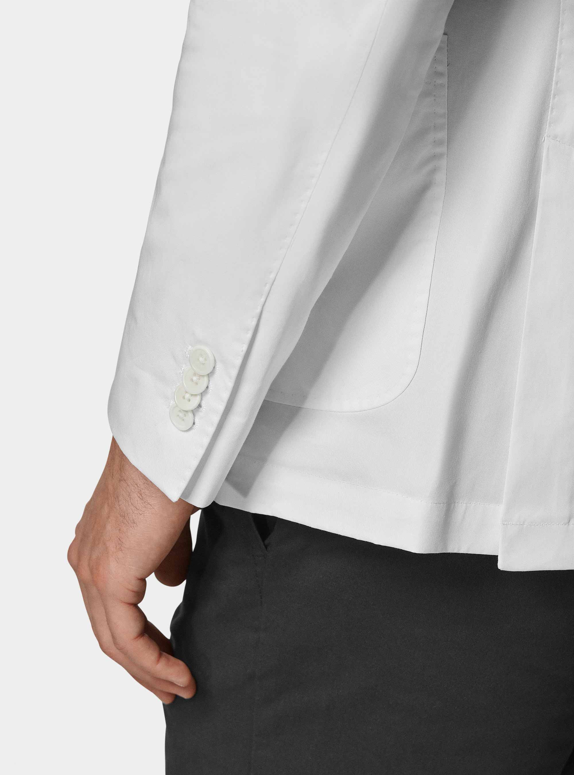 Cotton poplin blazer, WHITE
