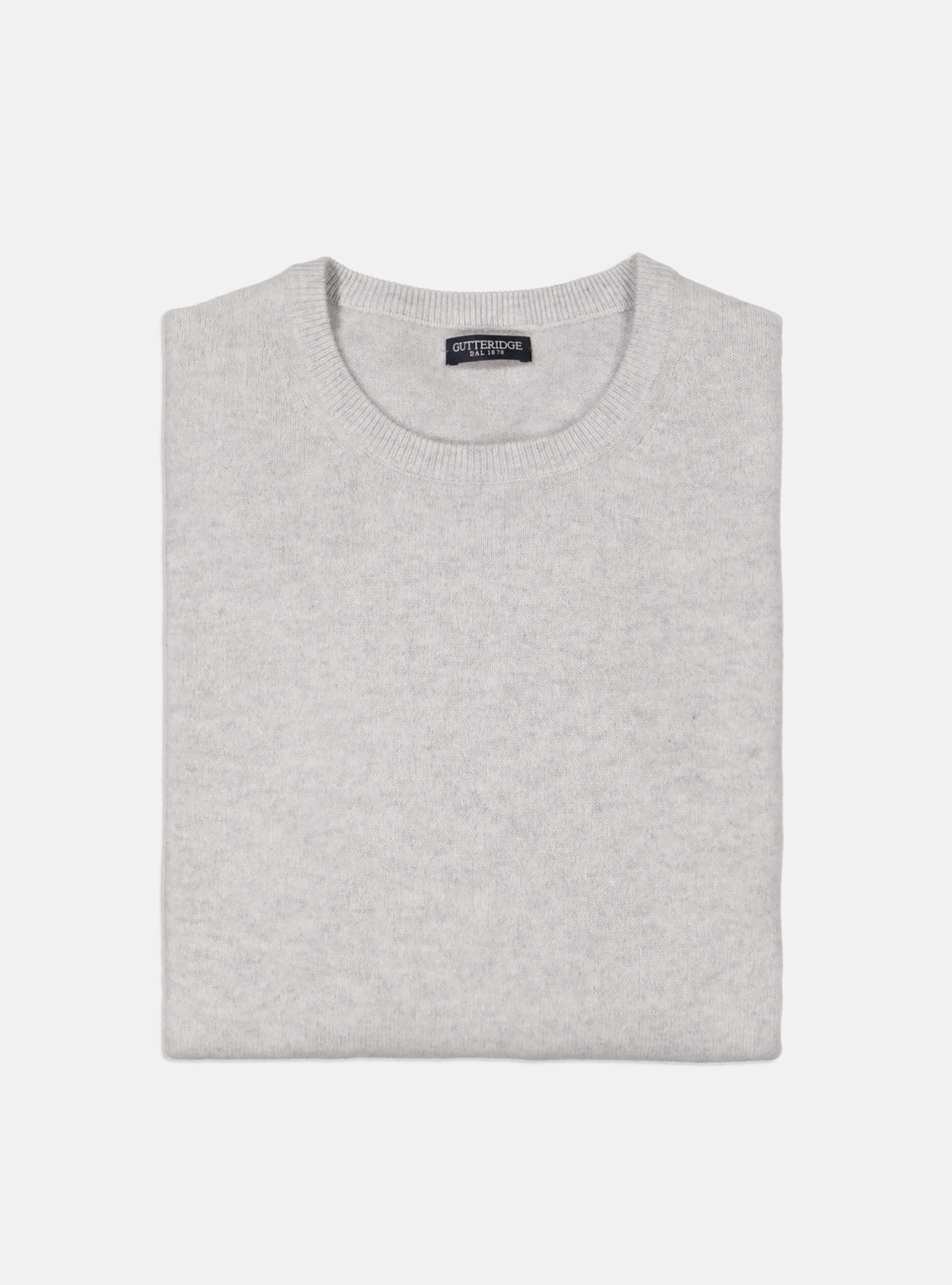 Maglia girocollo 100% cashmere, BIANCO GHIACCIO