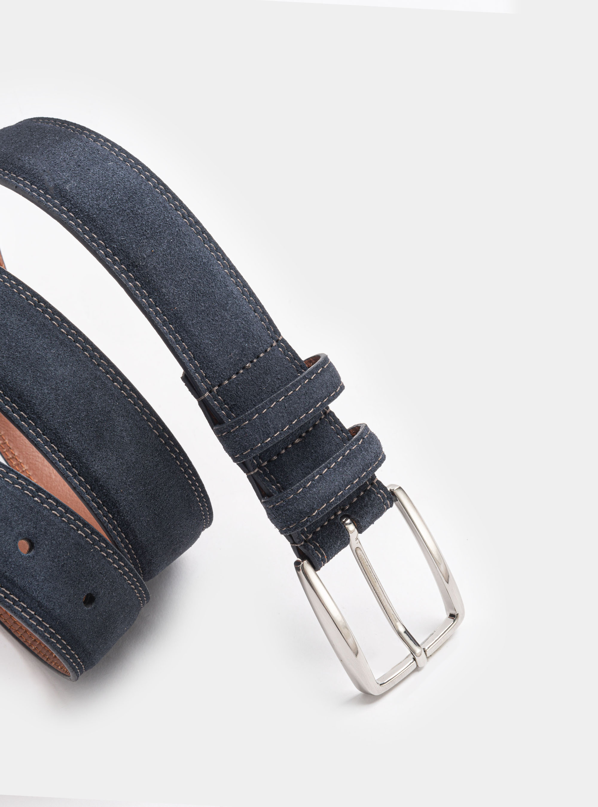 Cintura in suede, BLU NAVY