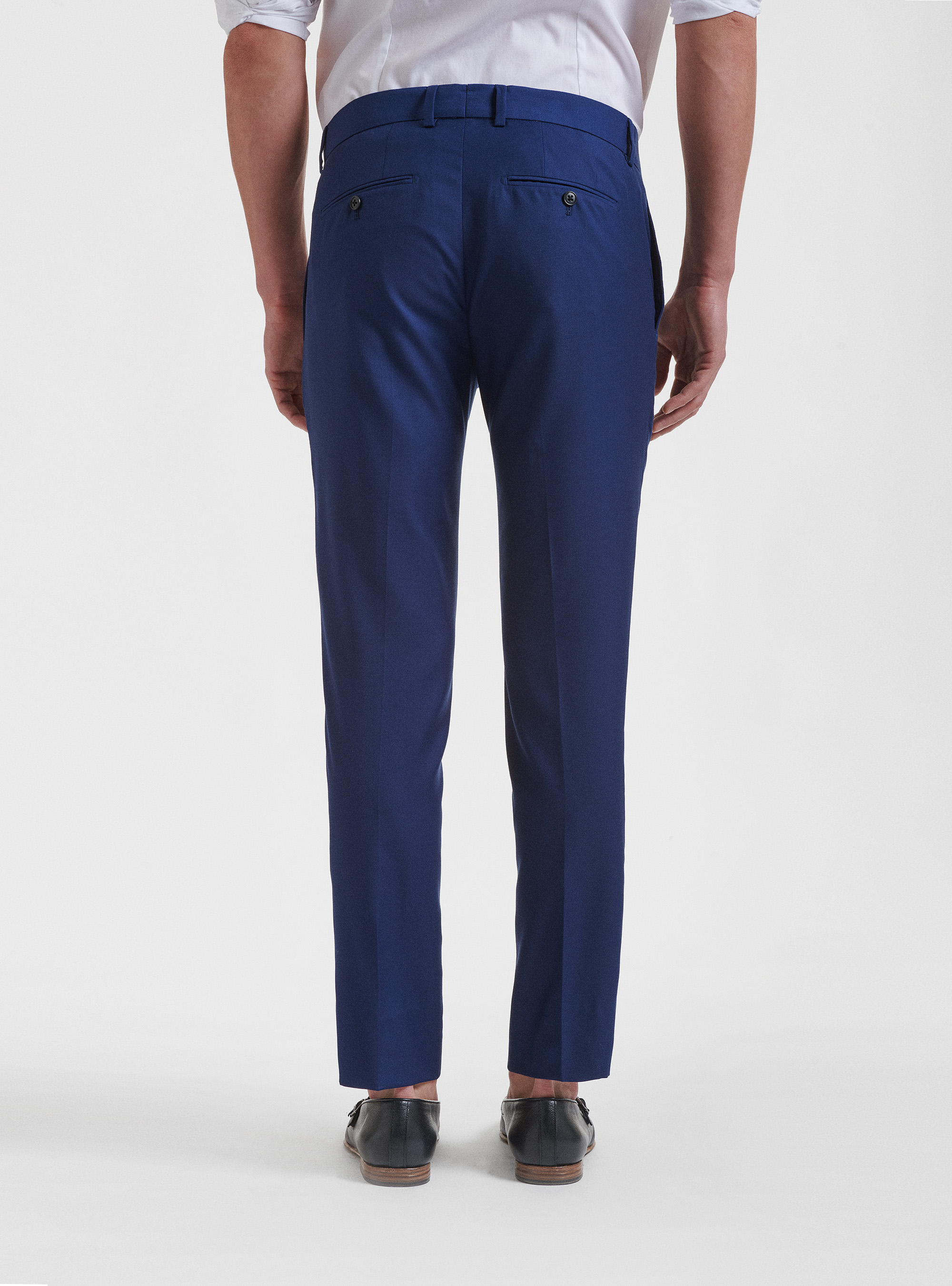 Pantalones de traje slim-fit, AZUL MEDIO