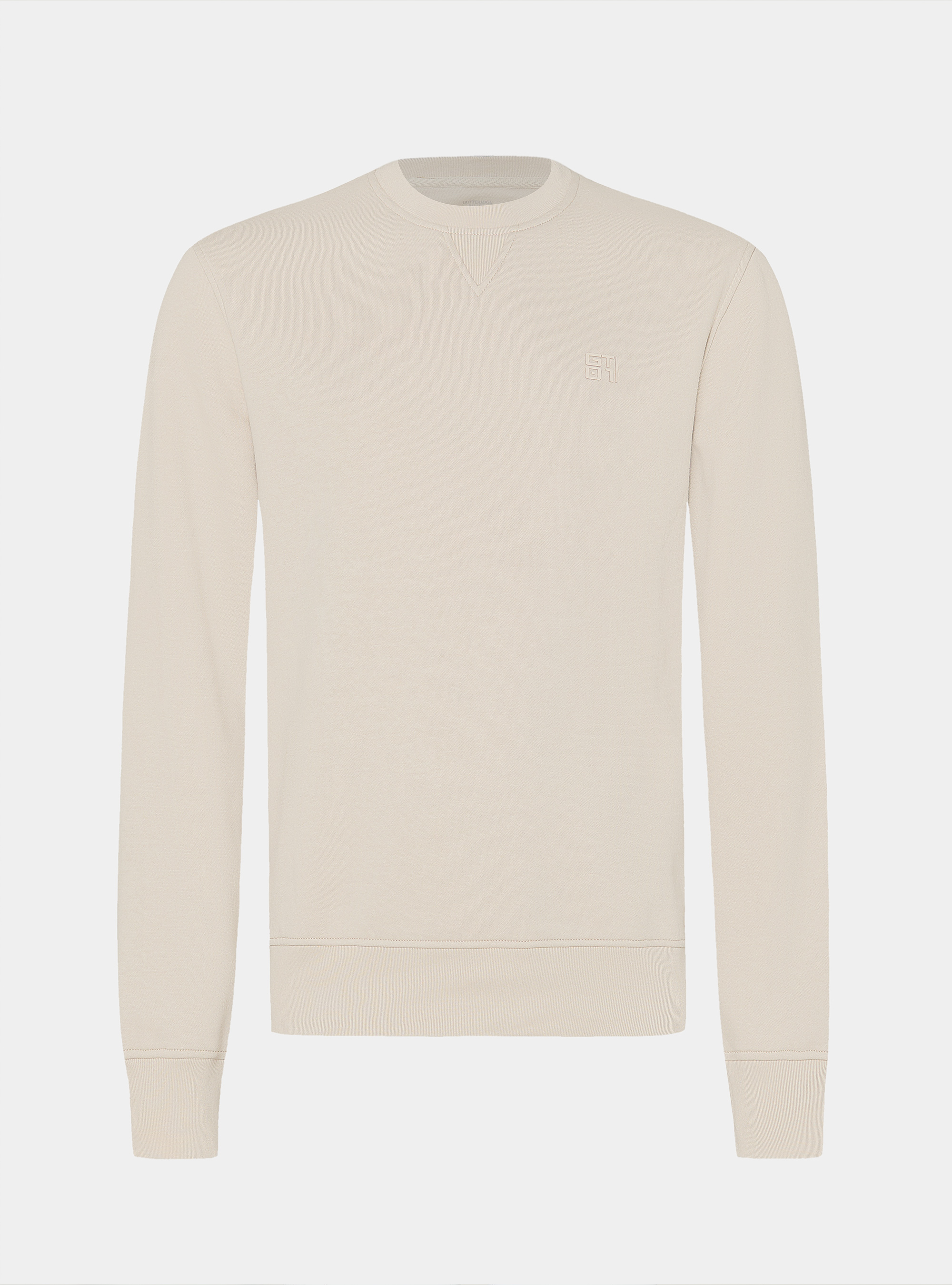Sudadera con cuello redondo y logotipo de goma GT01, CRUDO