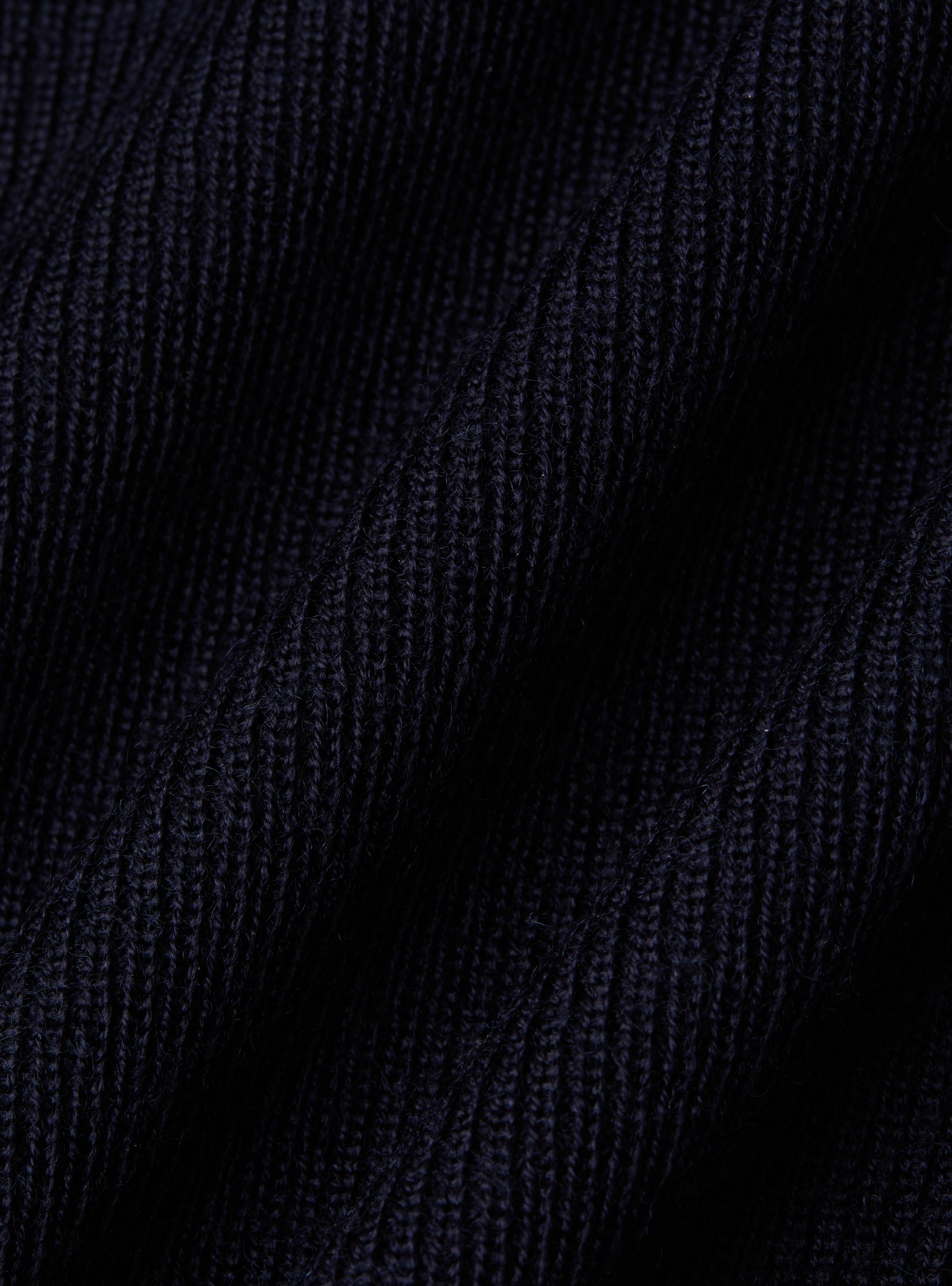 Ribbed wool Henley shirt, NAVY BLUE