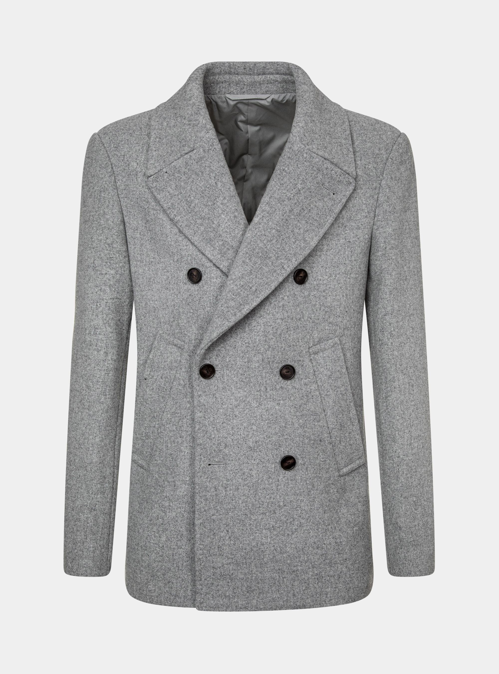 Peacoat in lambswool, GRIGIO CHIARO
