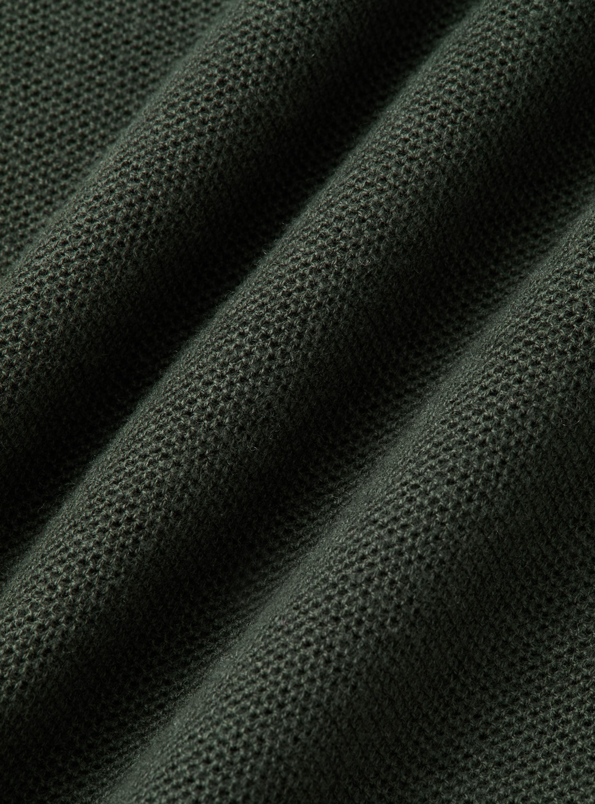 Girocollo in maglia nido d'ape in cotone cashmere, MILITARE 0609C